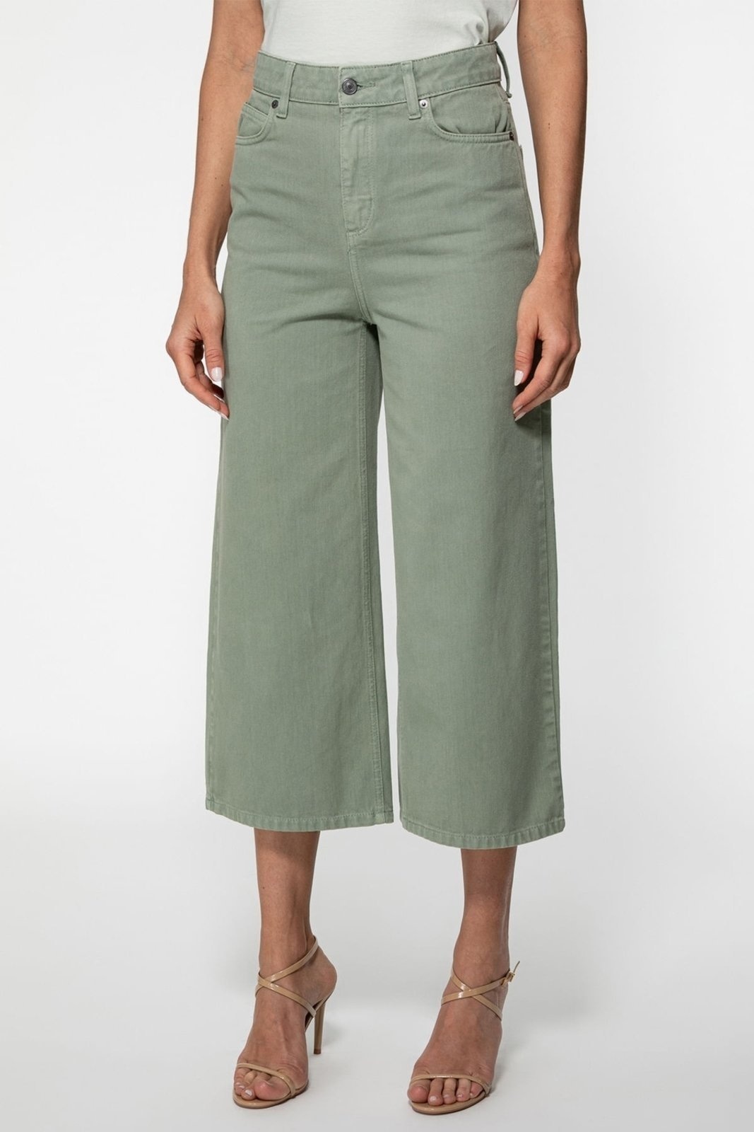 Imagem principal Calça Sarja Guess Wide Leg Cropped Musgo Guess verde