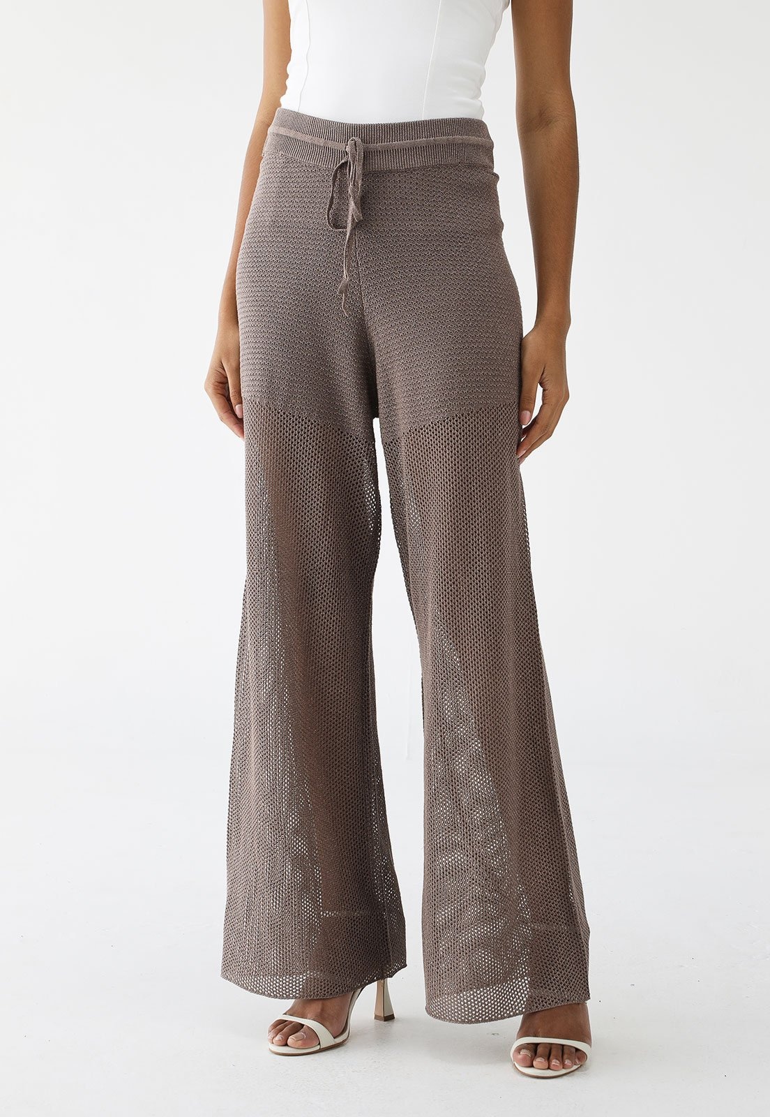 Imagem principal Calça Tricot Animale Jeans Wide Leg Lurex Animale Jeans marrom