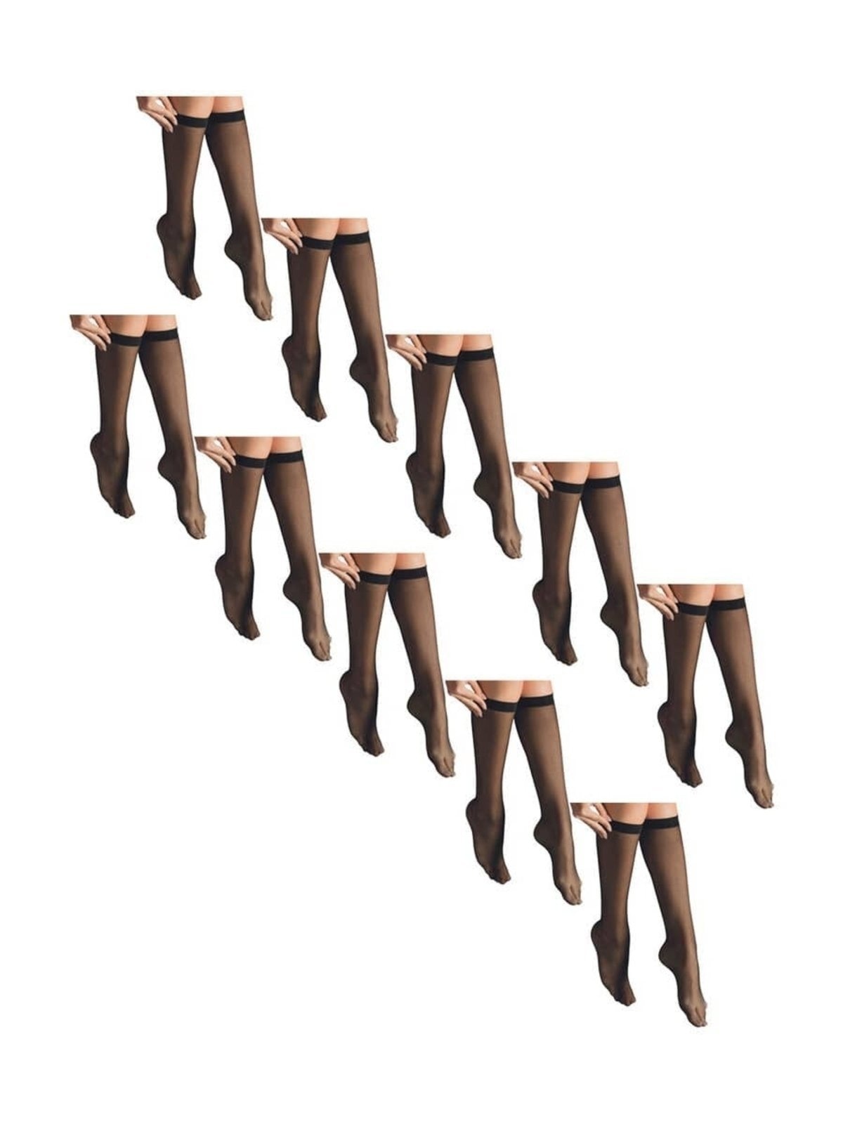 Imagem principal Kit 10 Pares de Meias 3/4 Fio 15 Selene 9040 SELENE preto