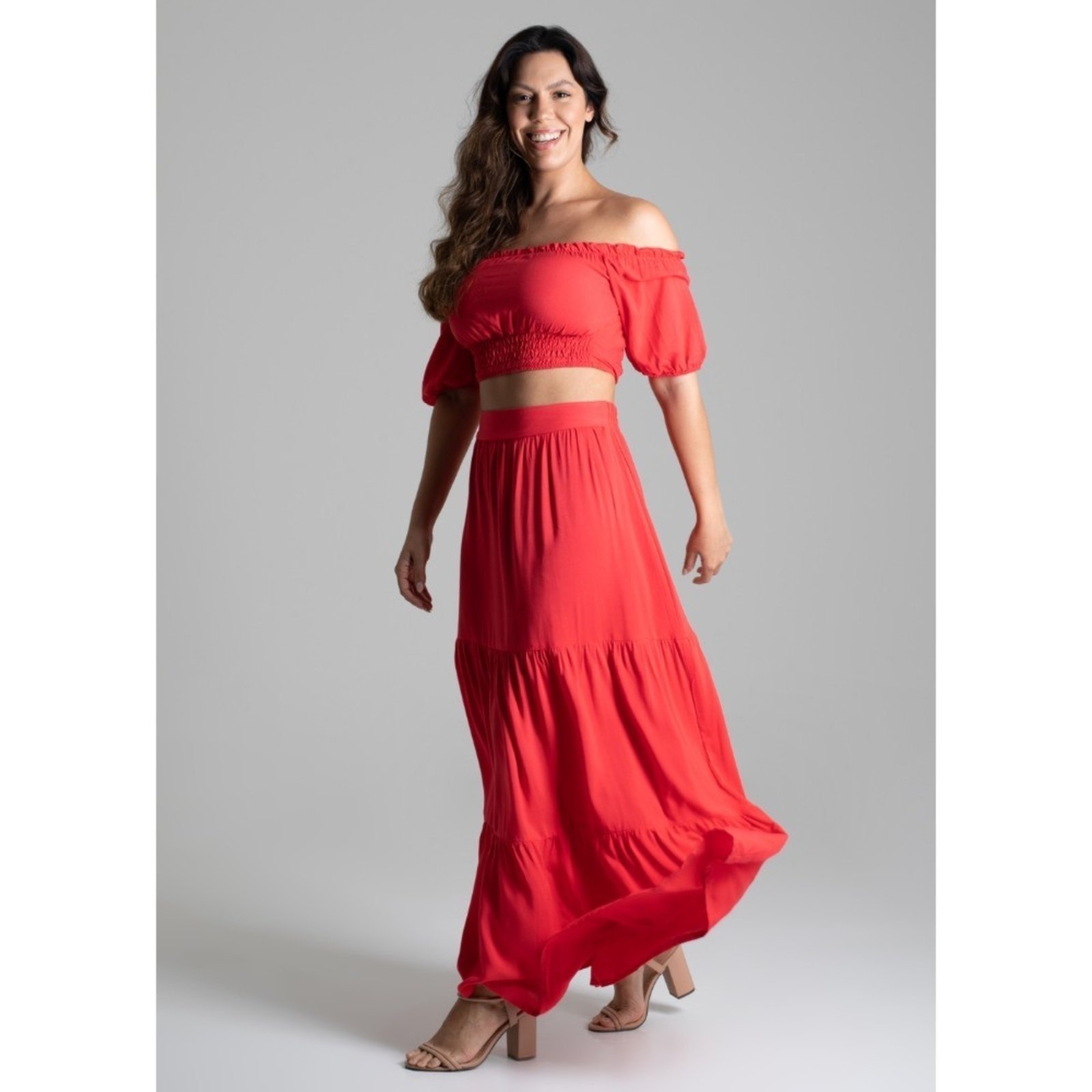Imagem principal Sawary Fashion Saia Longa Relax Sawary Fashion vermelho