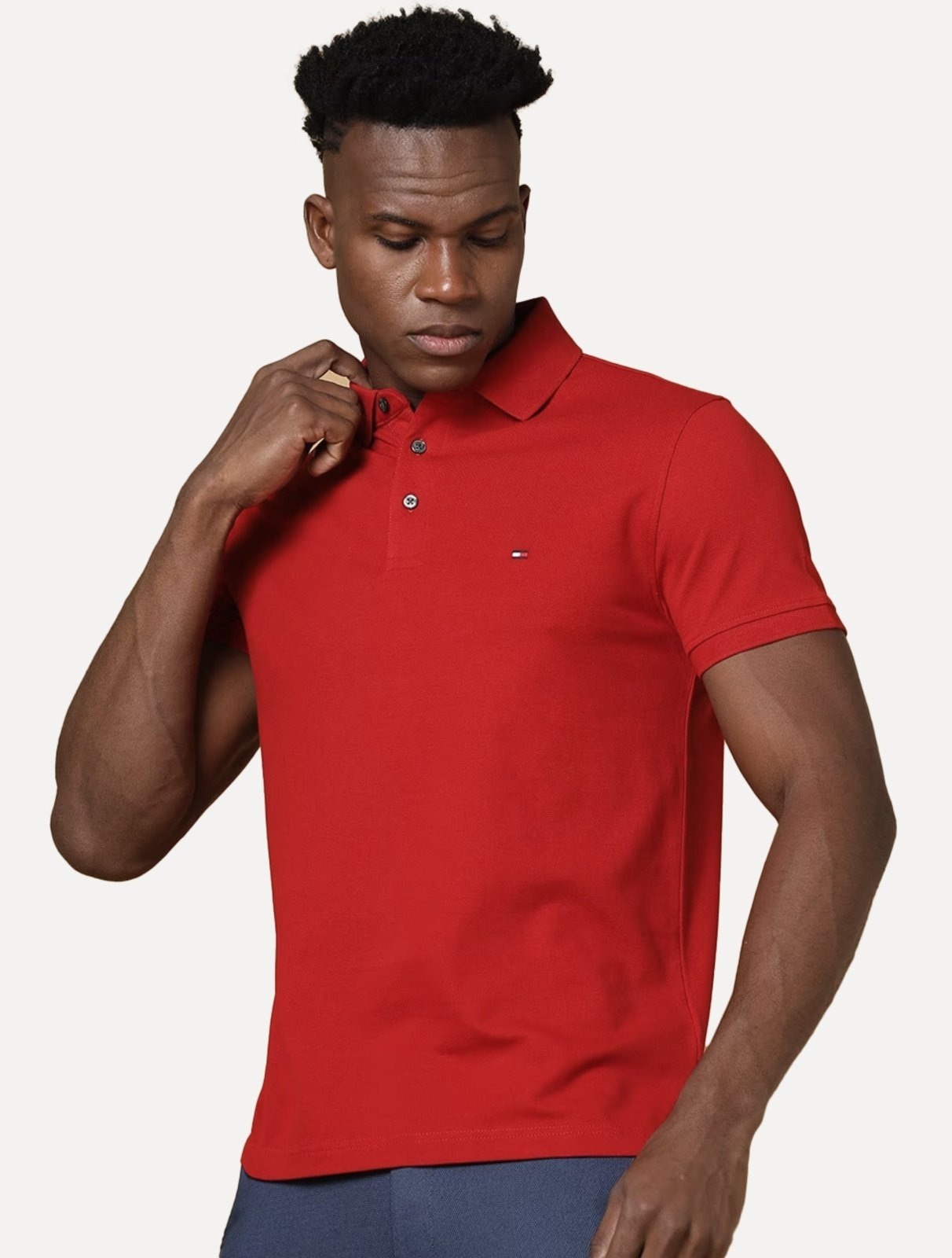Imagem principal Polo Tommy Hilfiger Masculina Slim Piquet 1985 Vermelha Tommy Hilfiger vermelho