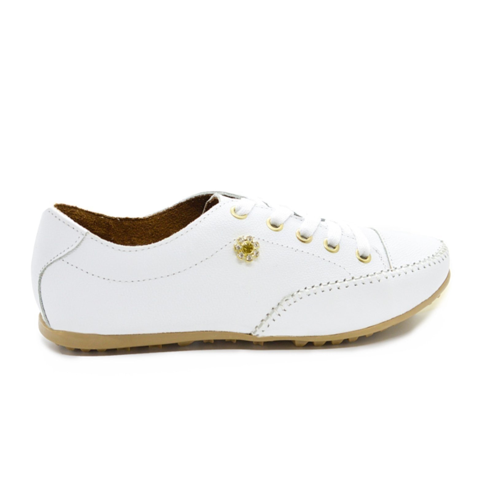 Imagem principal Tênis Sapatênis Coleção Paola Ferrara - COURO - TODO FORRADO 2025 - Cod800 Speciale diRavena branco