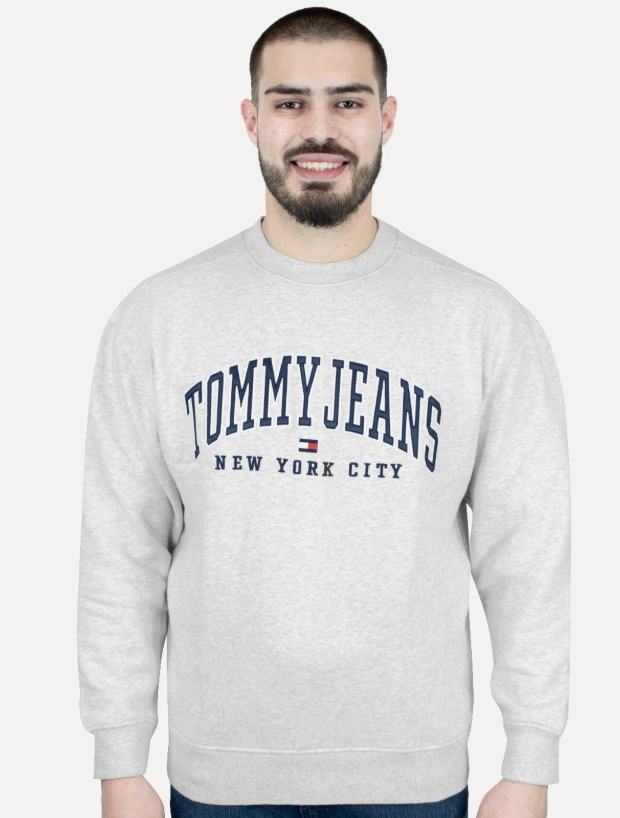 Imagem principal Moletom Tommy Jeans Masculino Relaxed C-neck Varsity Claro Mescla Tommy Jeans cinza
