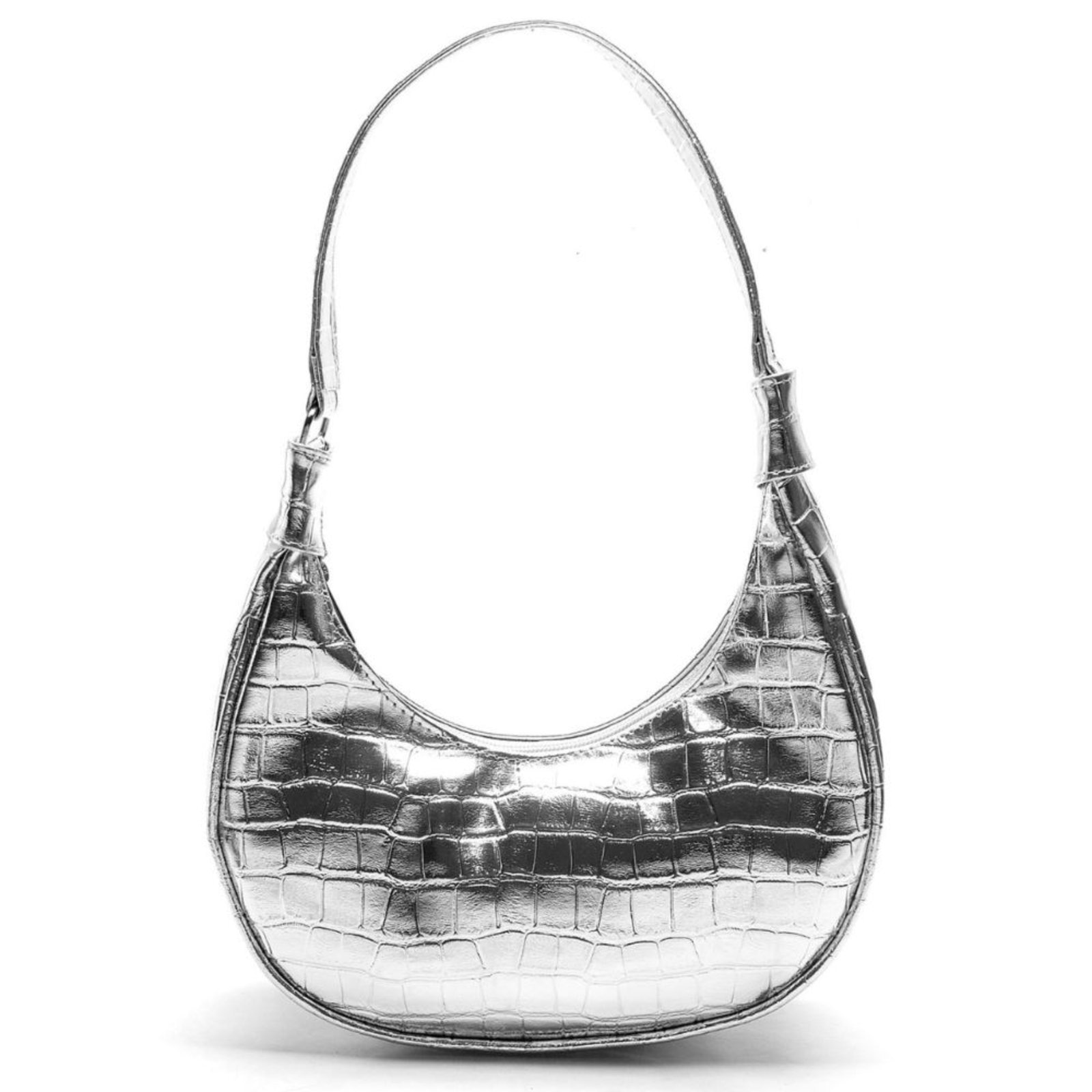 Imagem principal Bolsa Feminina Anna Andrade Bolsa Pequena Cluth De Ombro Meia Lua Casual Tendência Anna Andrade prata