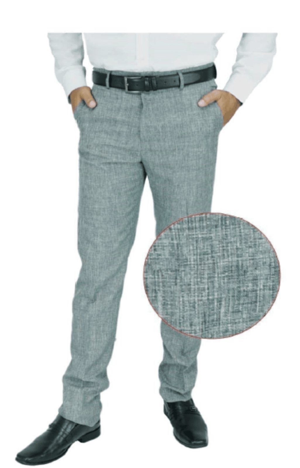 Imagem principal Calça Social Alfaiataria Amil Semi Slim Mesclado Luxuoso Lançamento Chumbo Amil cinza