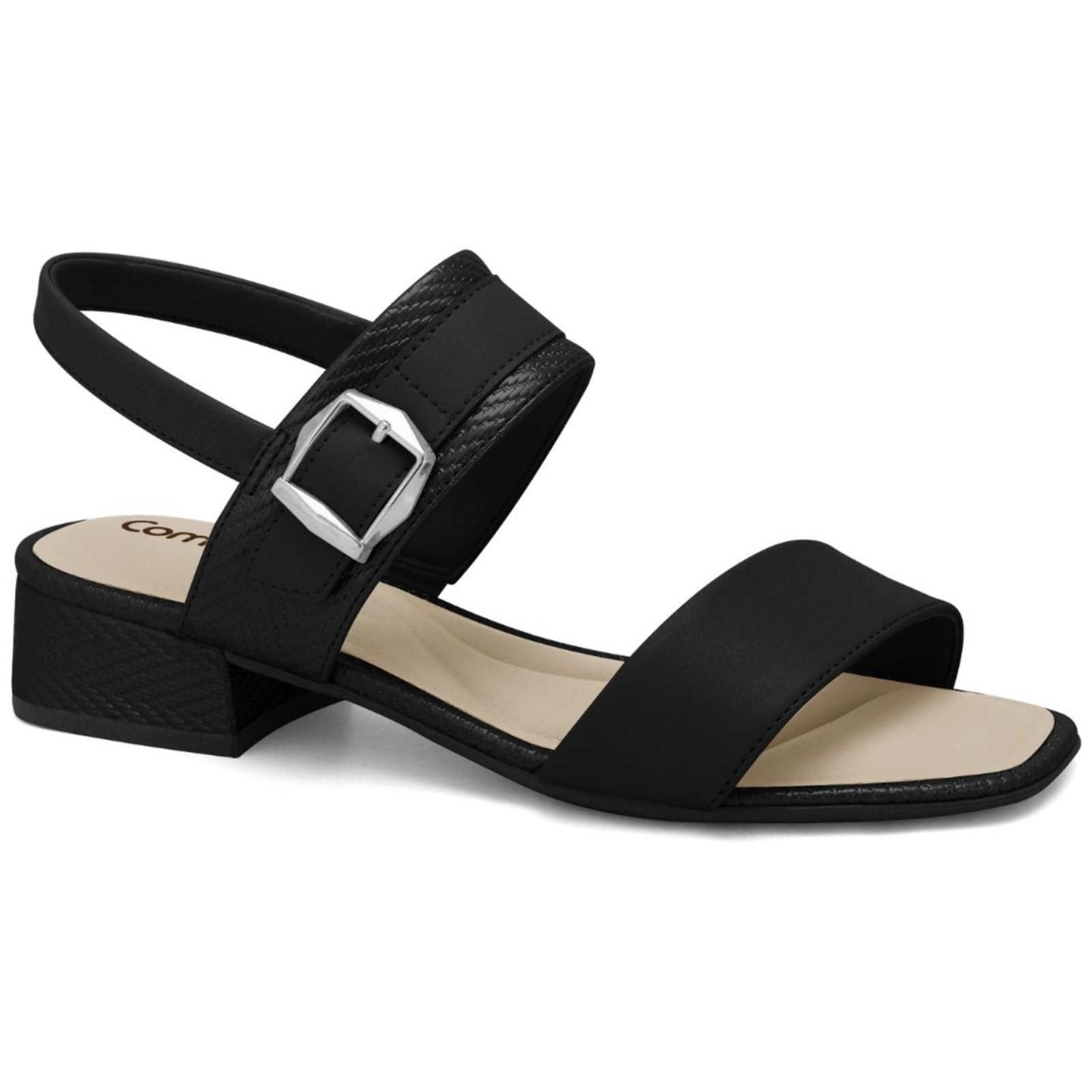 Imagem principal Sandália Feminina Preta Elástico Comfortflex 2555303-2 Comfortflex preto