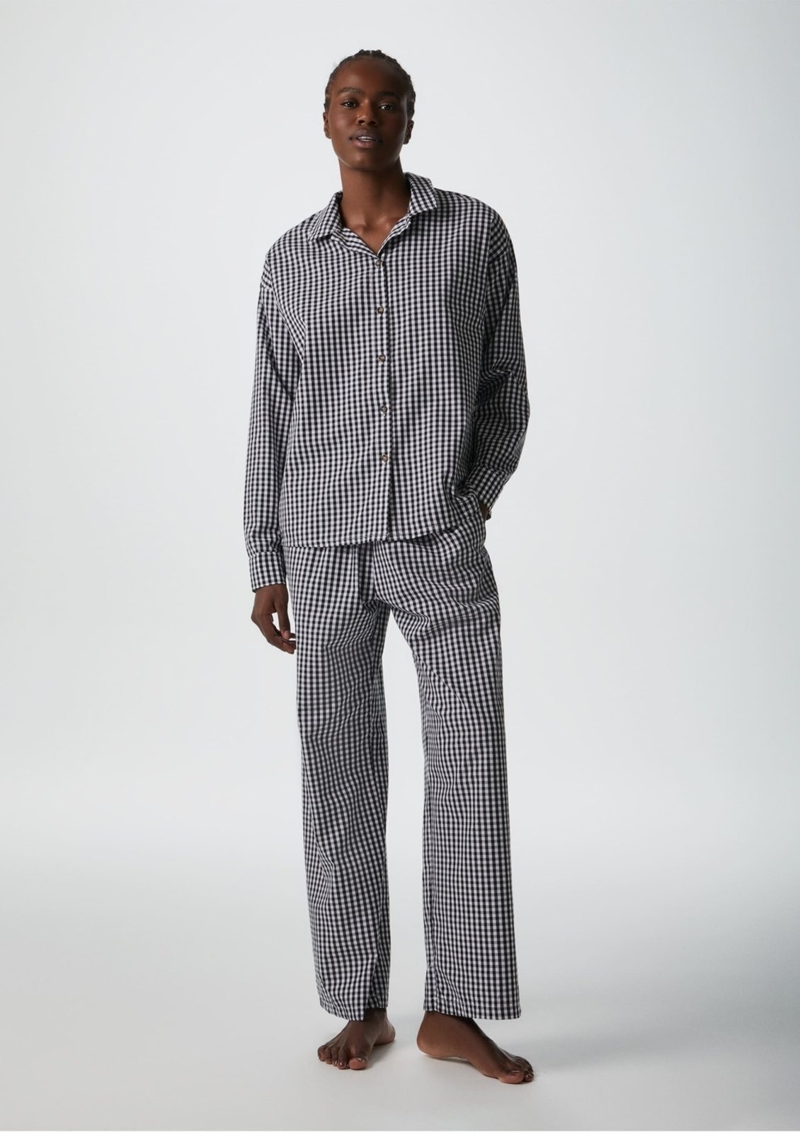 Imagem principal Pijama Longo Feminino Fio Tinto Xadrez Hering HERING INTIMATES preto