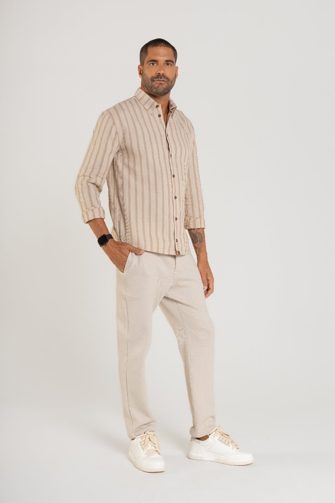 Imagem principal Camisa Masculina Listrada The Philippines The Philippines bege