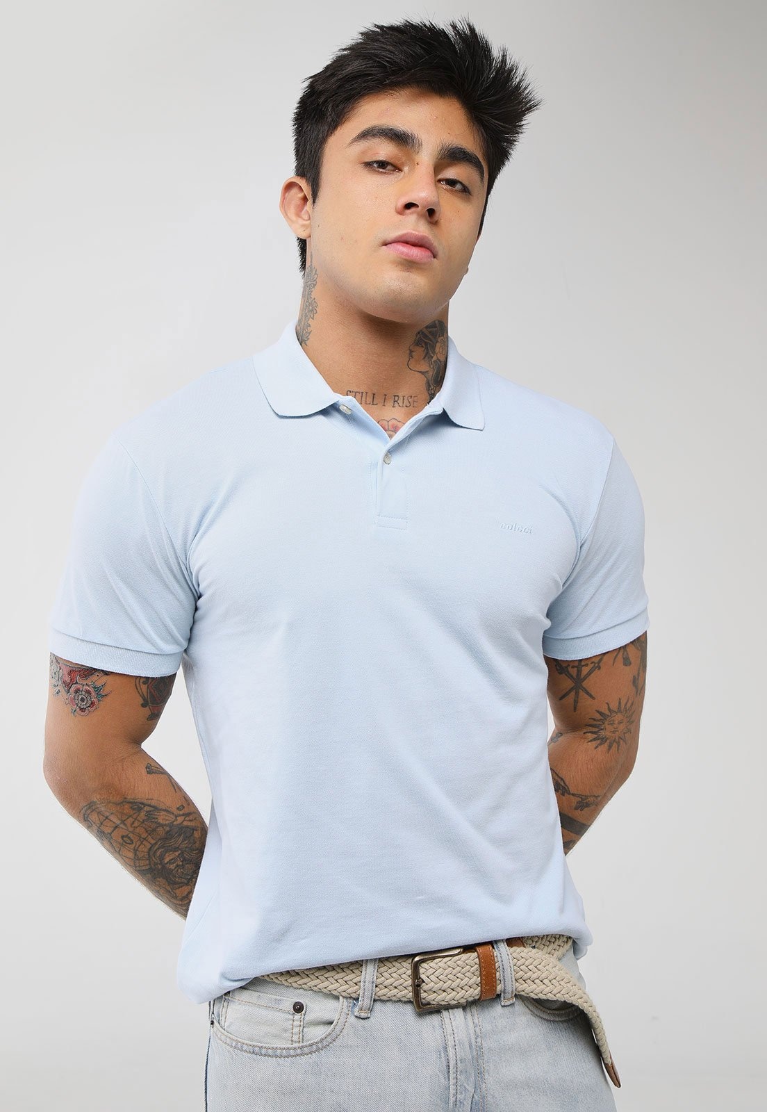 Imagem principal Polo Masculina Colcci Logo Bordado Claro Colcci azul