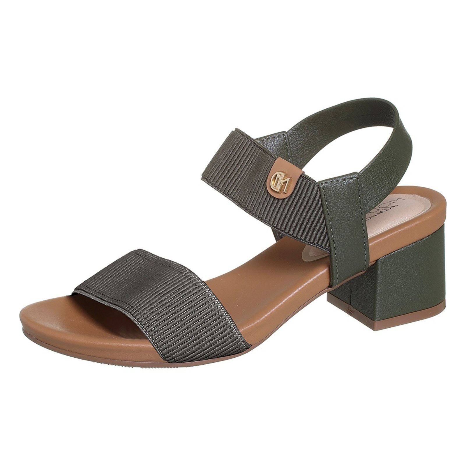 Imagem principal Sandália Modare Feminina Elástico Canelado Oliva Angipé verde oliva
