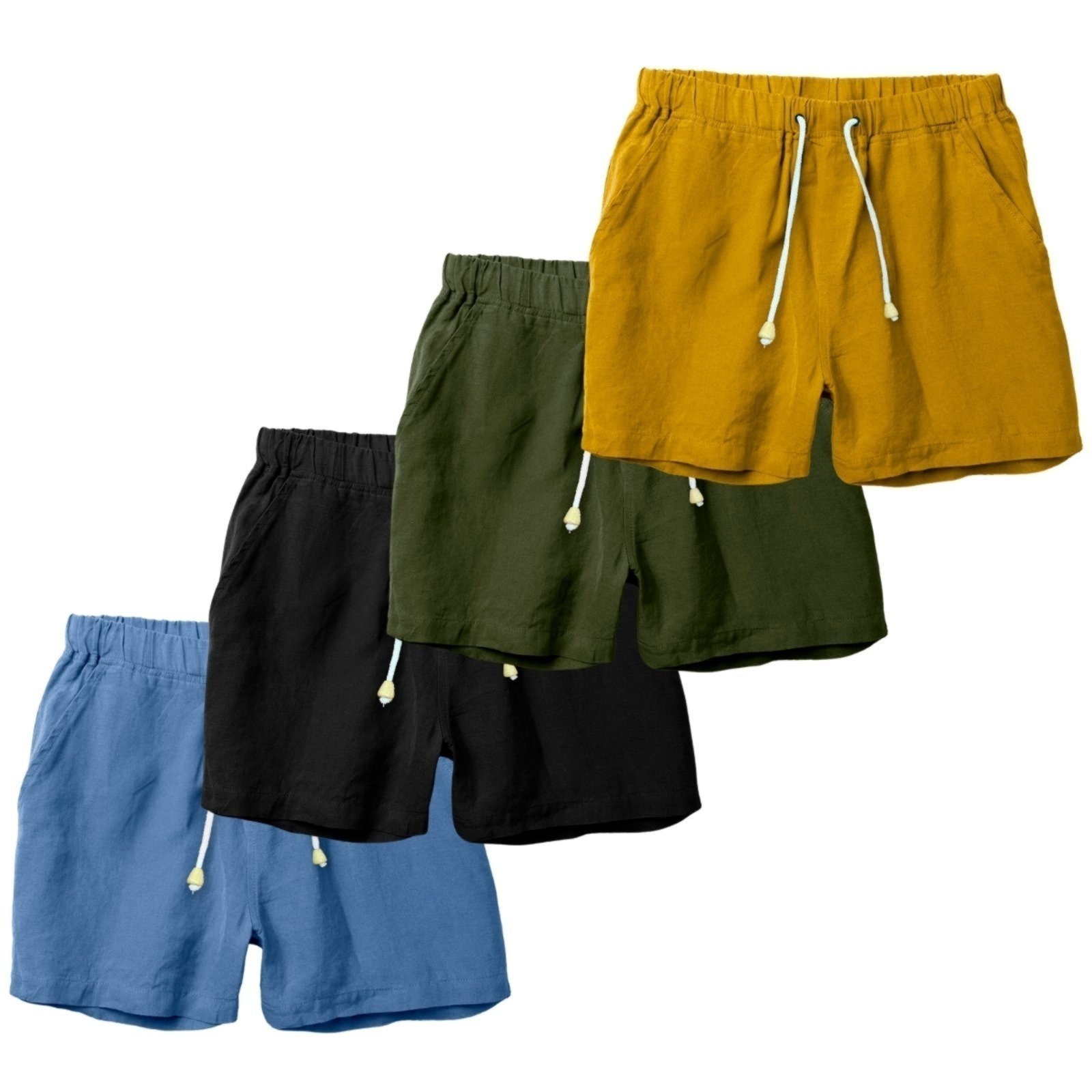 Imagem principal Kit 4 Shorts Linho Premium Bermuda Masculina Moda Praia Luxo Relaxado multicolorido