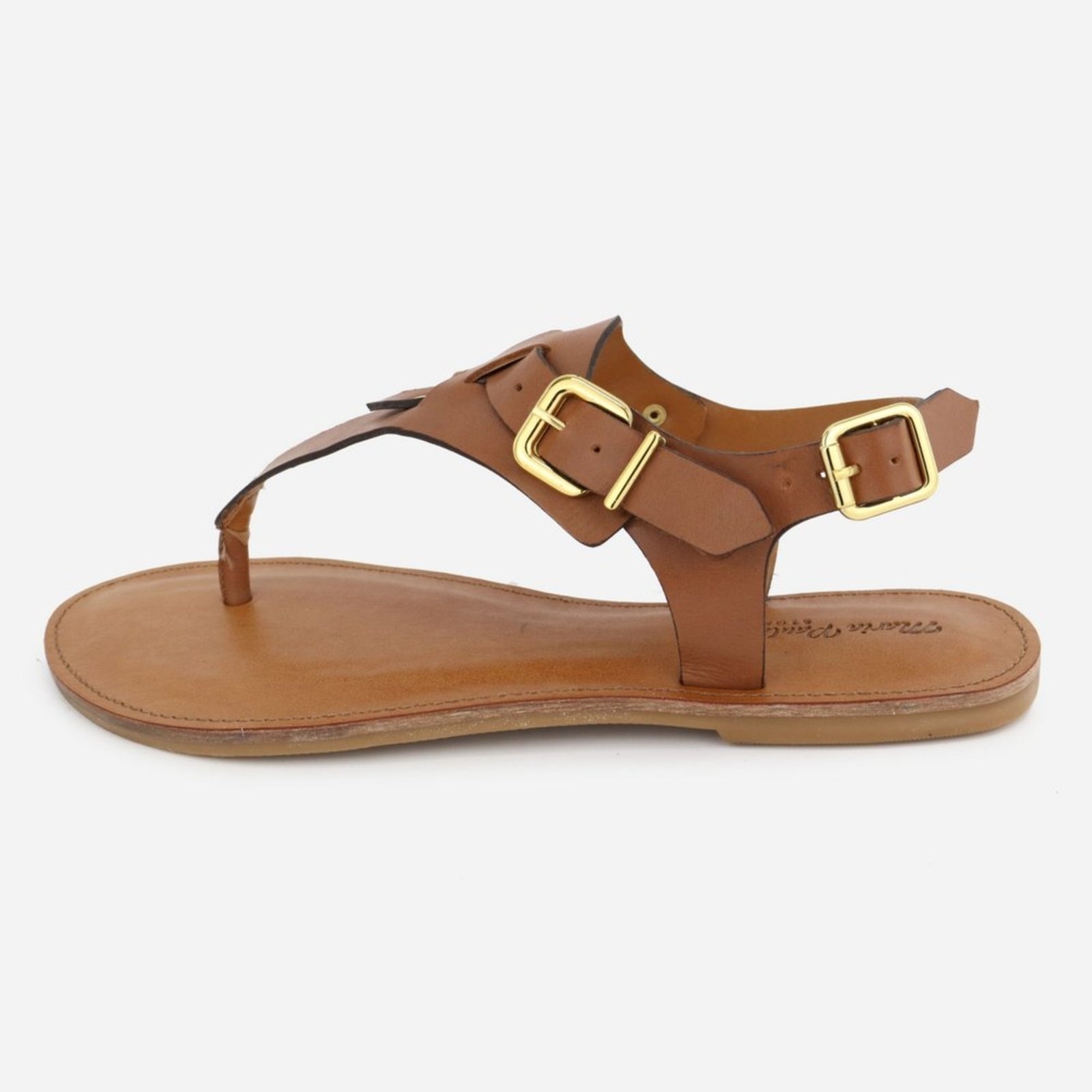 Imagem principal Sandália Conforto Palminha Maria Paula Couro Rasteira MARIA PAULA caramelo