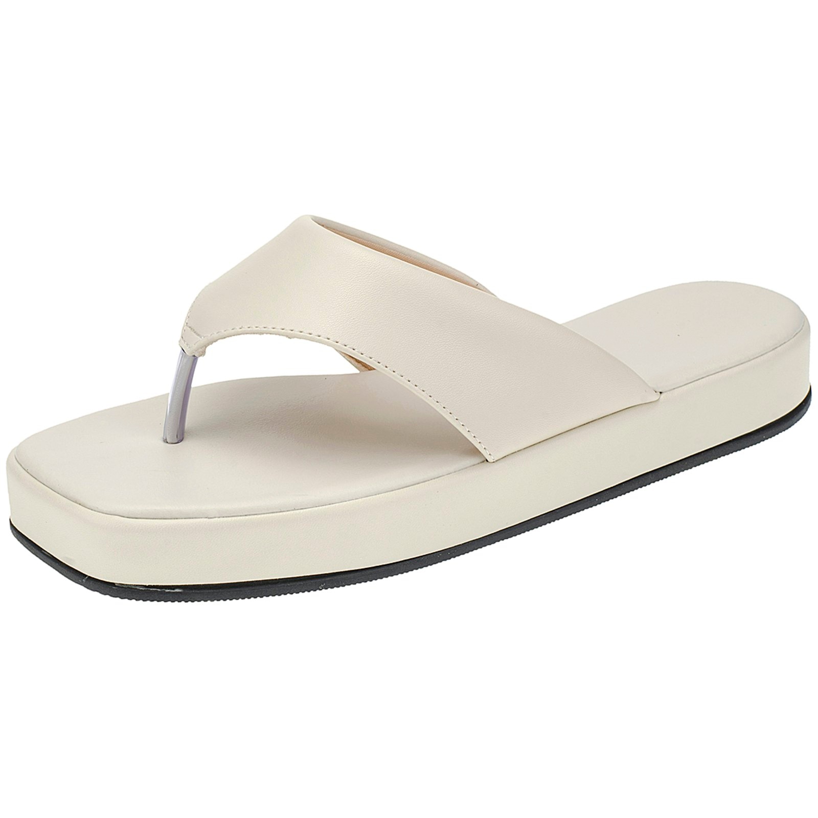 Imagem principal Chinelo Fem Maduda Flatform Conforto Moda Off White CIA DOS PASSOS bege white