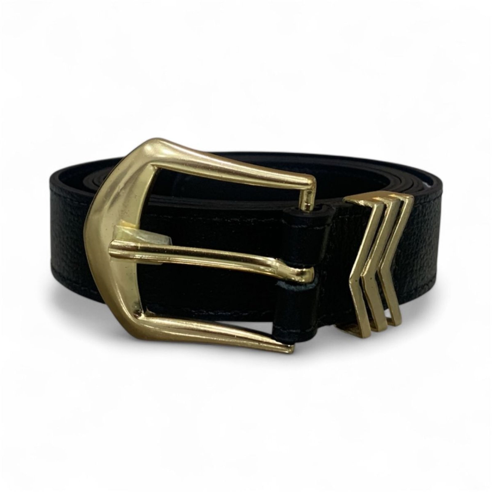 Imagem principal Cinto Feminino em Couro Fivela Dourada 014 Mariart preto