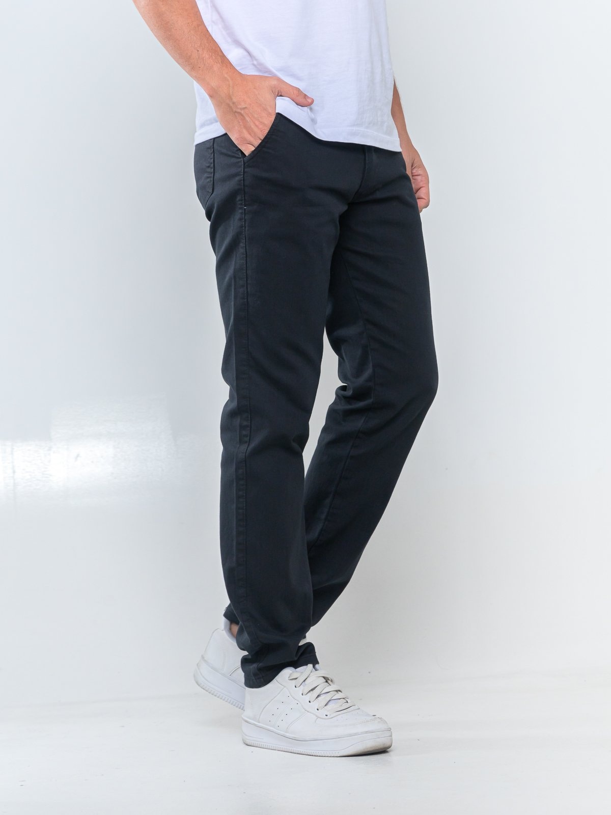 Imagem principal Calça Sarja Masculina Kovali Premium Com Elastano Confortável Bolso-Faca Preta KOVALI FASHION STORE preto