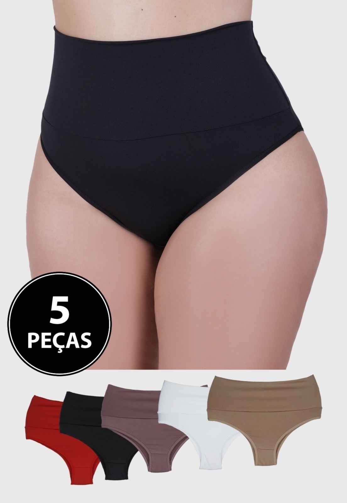 Imagem principal Kit Calcinha Rubi Plus Size Cós Duplo 5 Peças St Madame St Madame multicolorido