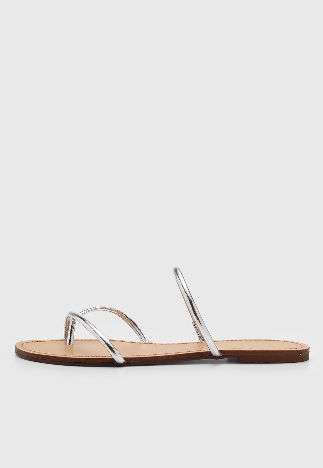 Imagem principal Rasteira Feminina Luiza Barcelos Tiras Metalizadas Luiza Barcelos grafite