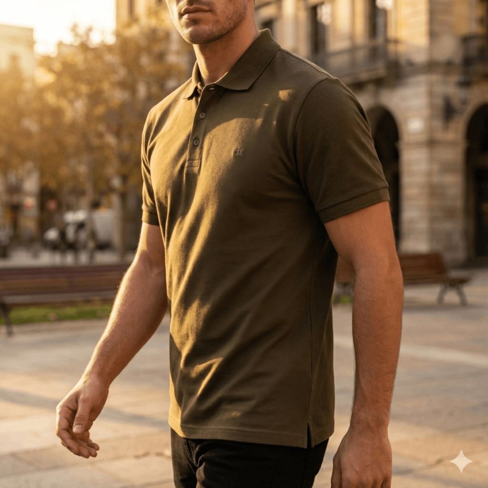 Imagem principal Camisa Polo Masculina Dixie Malha Texturizada Musgo Dixie verde