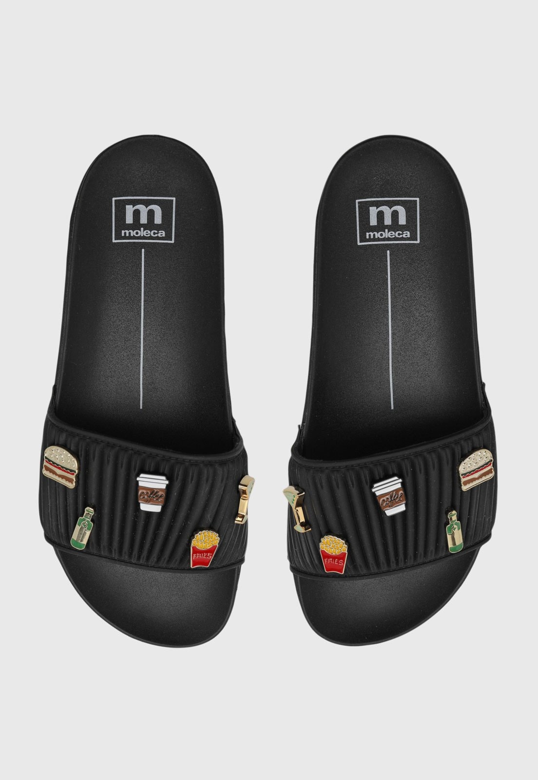 Imagem principal Rasteira Feminina Moleca Pins Preta MOLECA preto