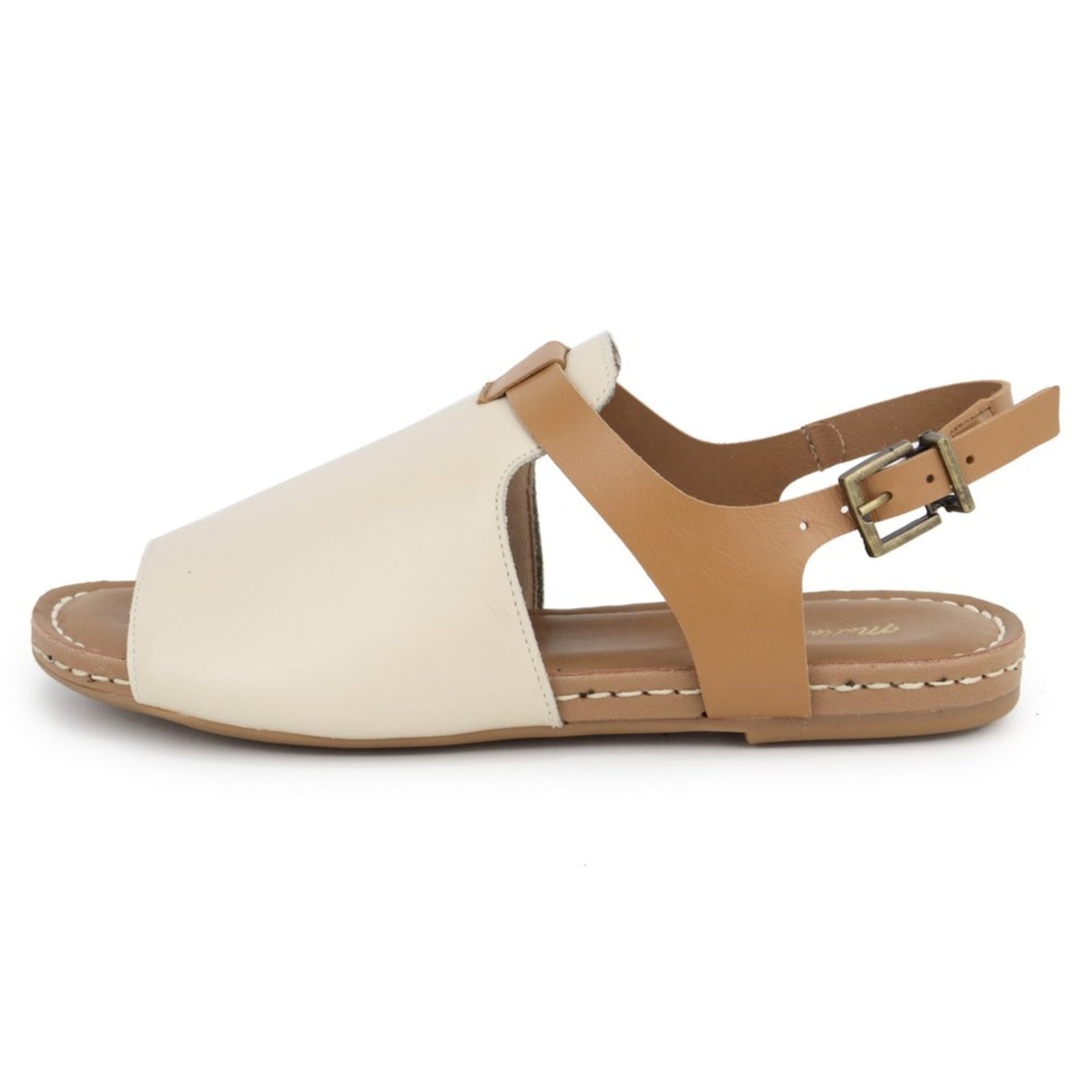 Imagem principal Sandália Rasteira Palmilha Extra Conforto em Couro Maria Paula Off White MARIA PAULA off-white white