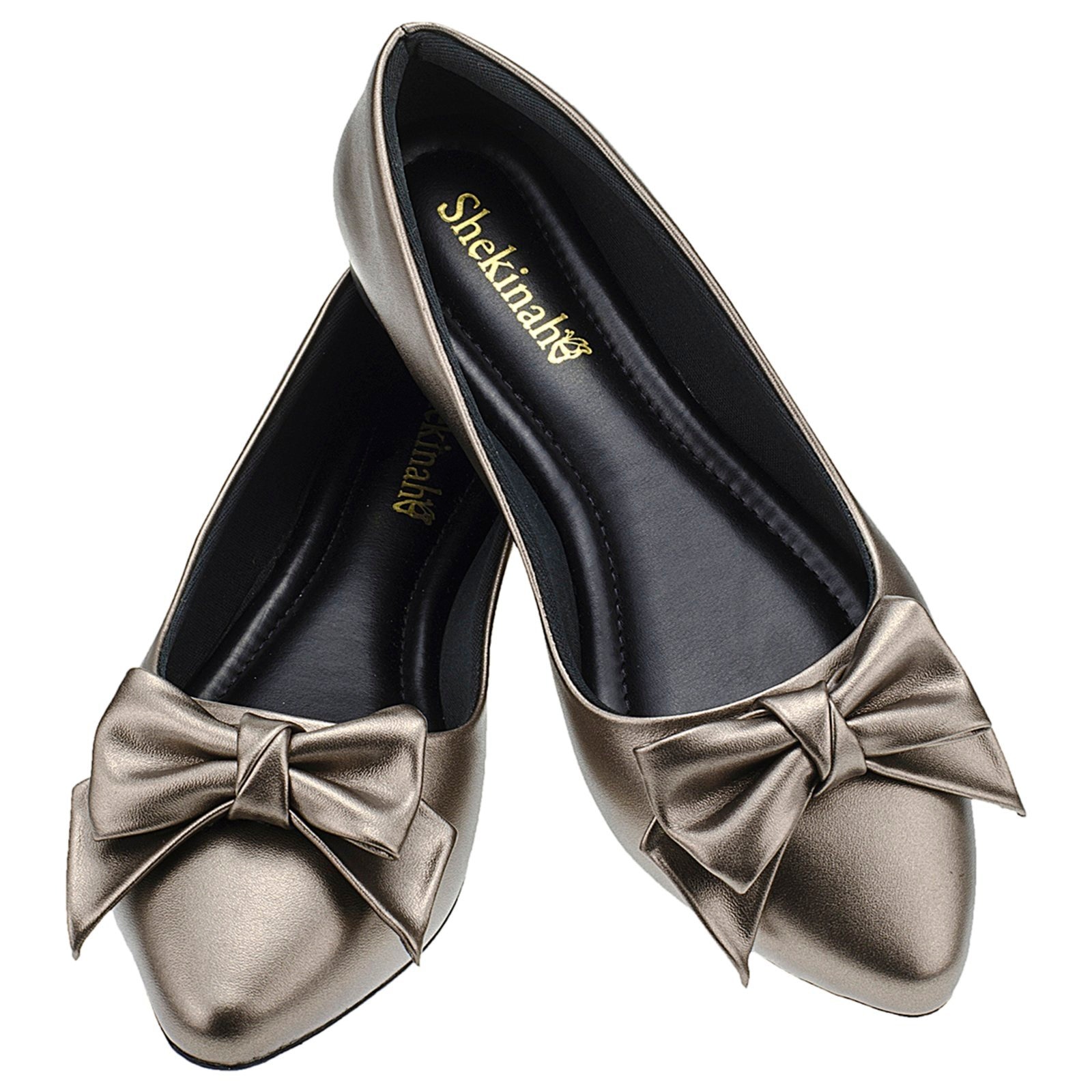 Imagem principal Sapatilha Bico Fino Shekinhah Com Laço Nó Shekinah prata velho