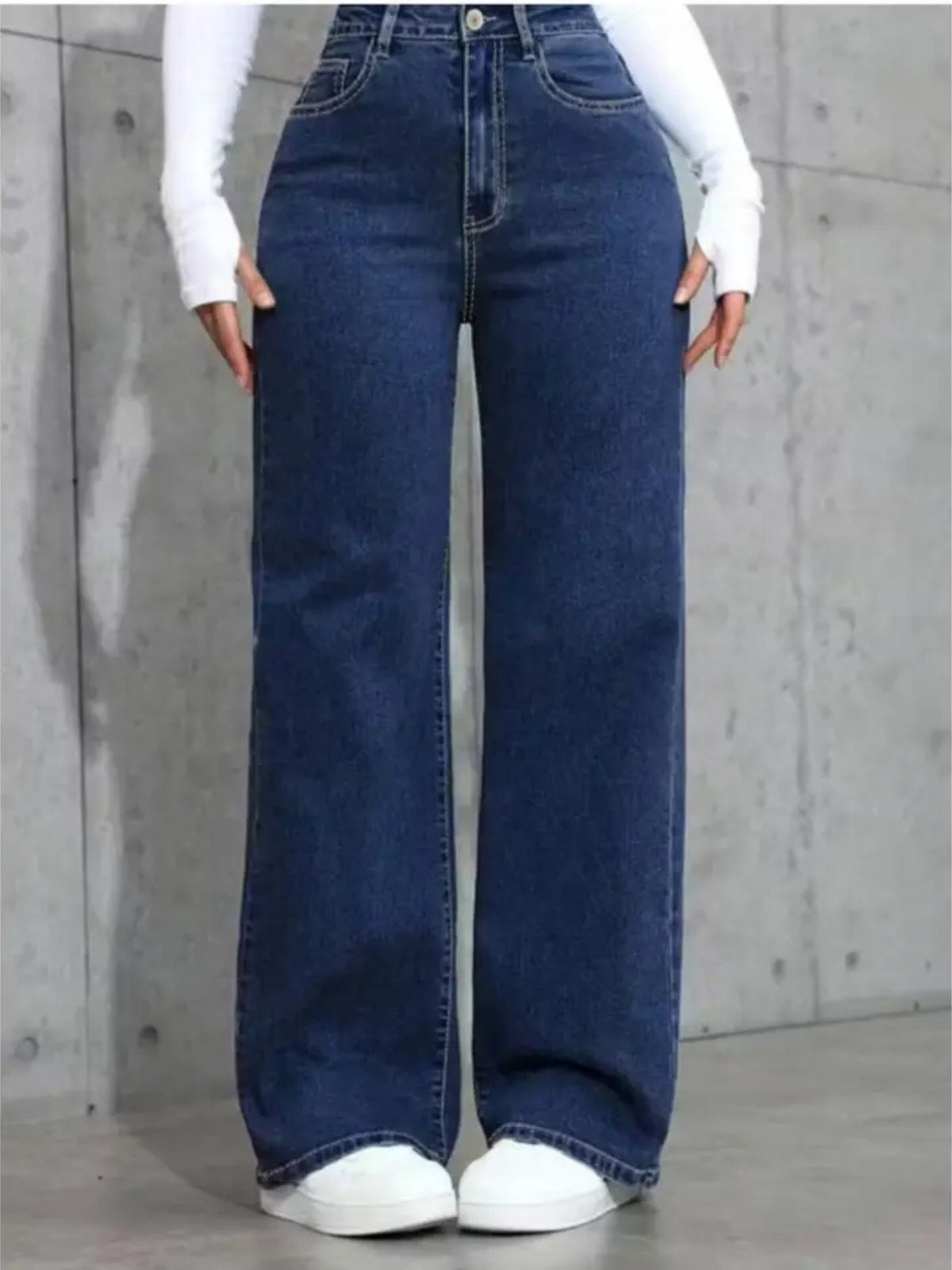 Imagem principal Calça Wide Leg Azul Escura Alpha Elegância e Conforto em Um Só Look Alpha Street Wear azul marinho