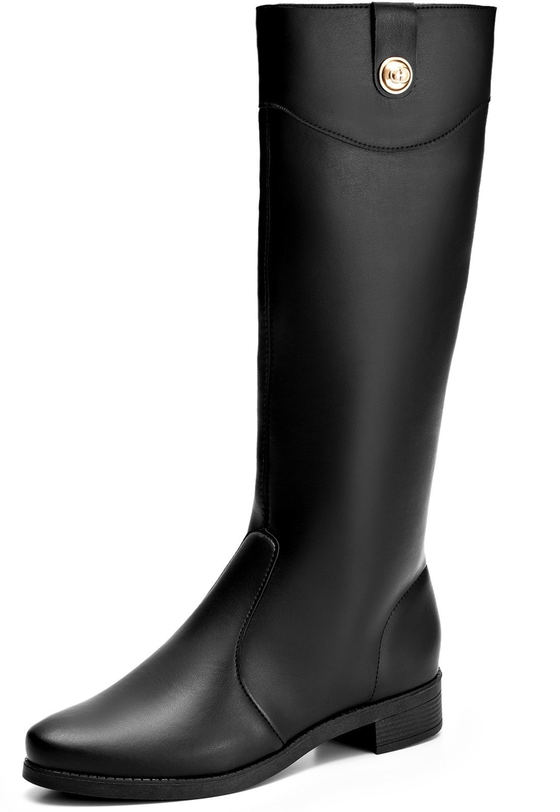 Imagem principal Bota Feminina Lumiss Montaria Salto Rasteira Cano Alto Bico Redondo LUMISS preto