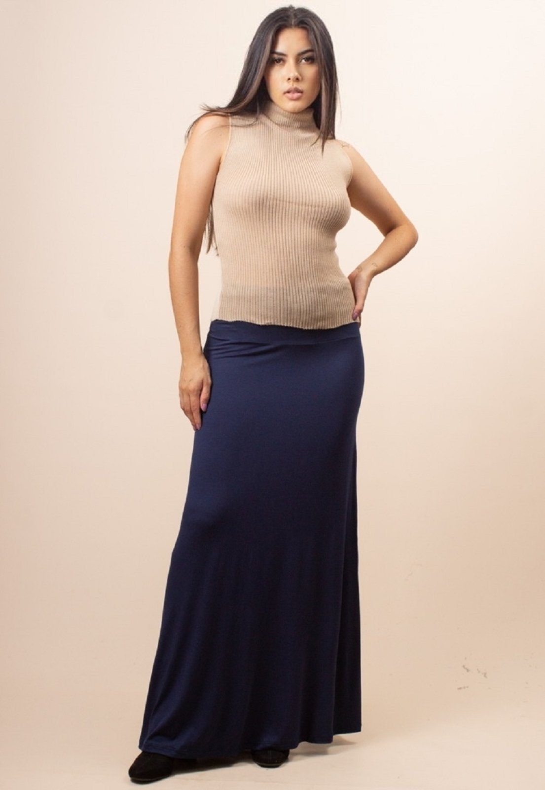 Imagem principal Saia Longa Malha Sereia Marinho Amazonia Vital azul