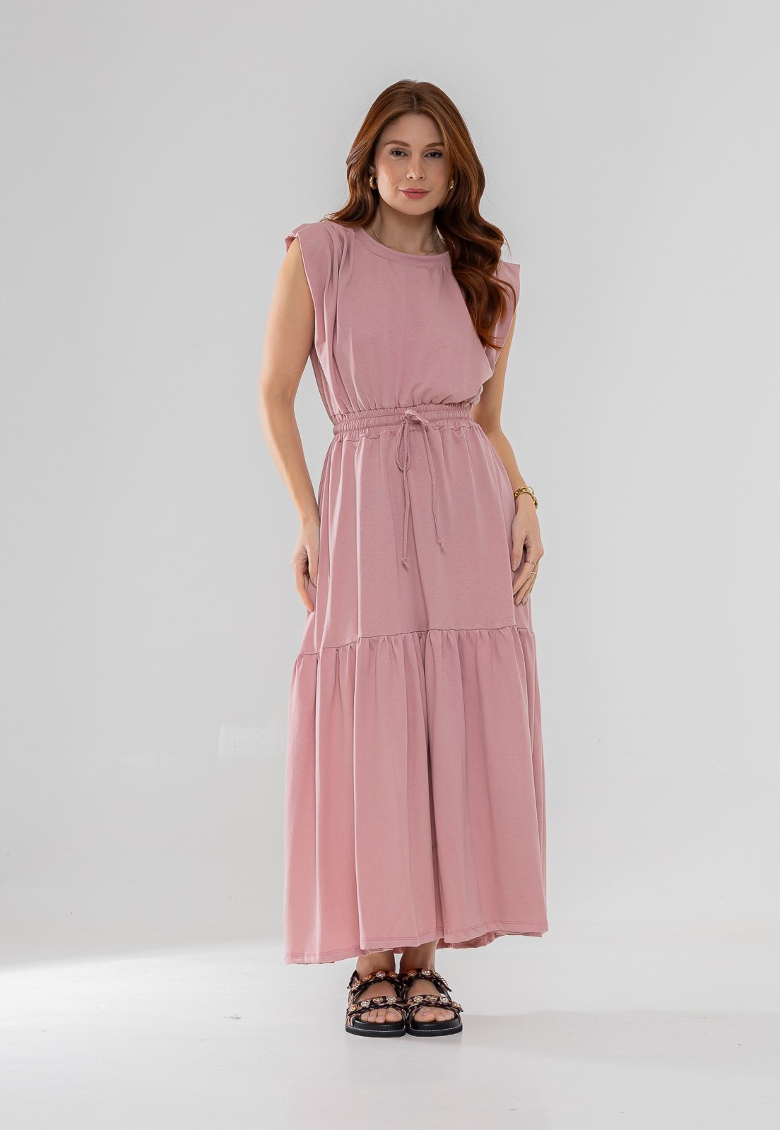 Imagem principal Vestido Aura Eduarda Malha Lisa Aura rosê