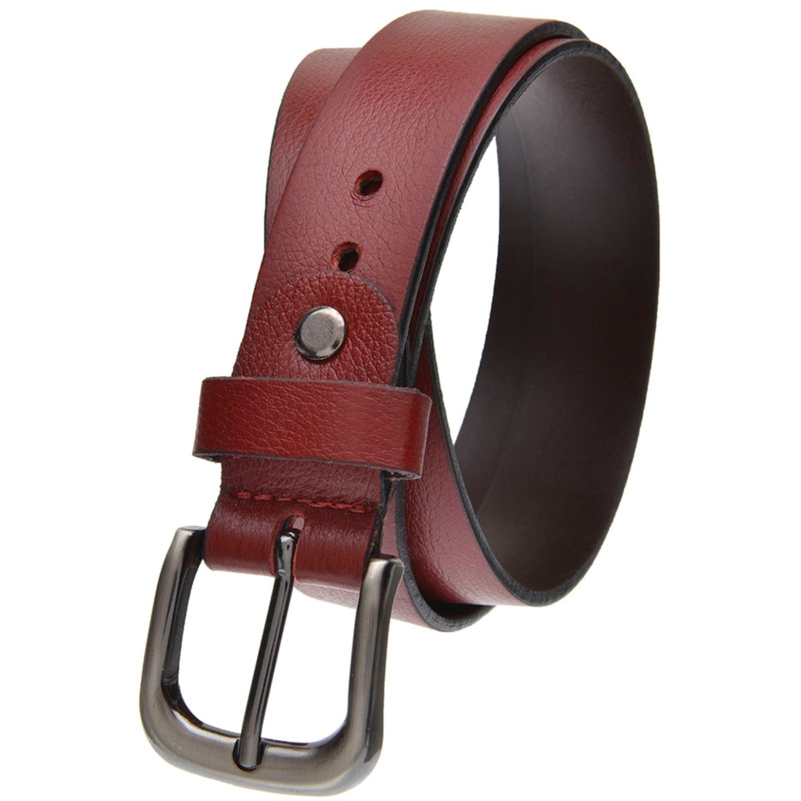 Imagem principal Cinto Feminino em Couro GP 25 com fivela grafite na cor USEPELLE vinho