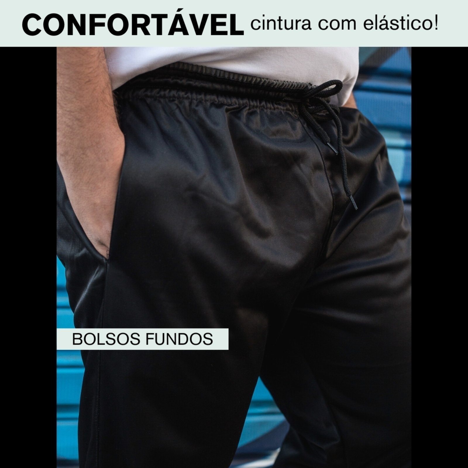 Imagem principal KIT 2 Calça Jogger KS Tecido Helanca Flanelada Academia Treino Confortável KS azul/azul marinho/preto