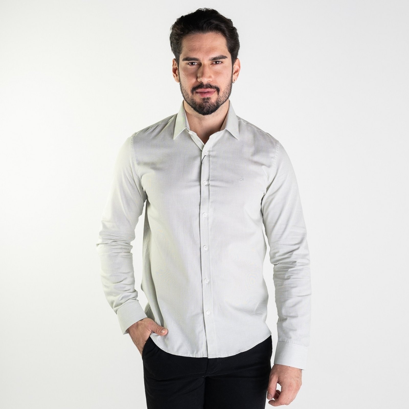 Imagem principal Camisa Calvin Klein Micro Listrado Calvin Klein verde