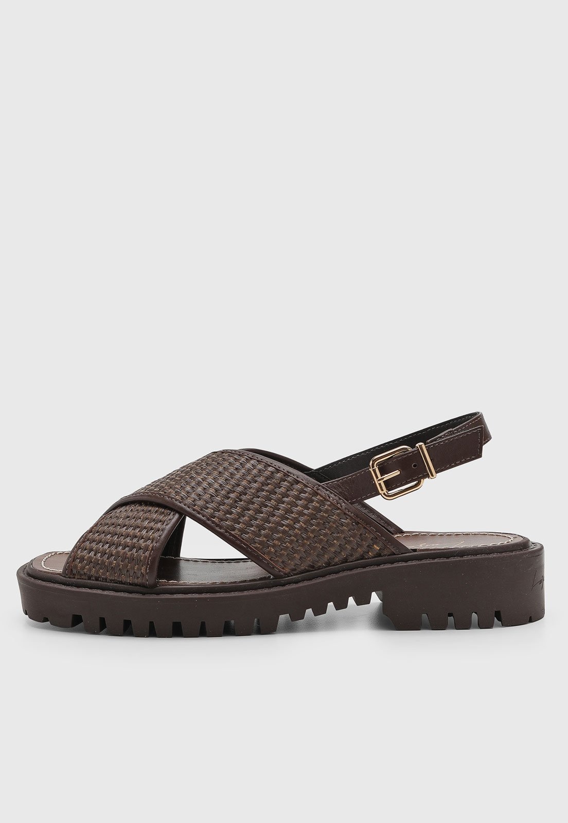 Imagem principal Sandália Feminina Luiza Barcelos Tiras Trançadas Luiza Barcelos marrom