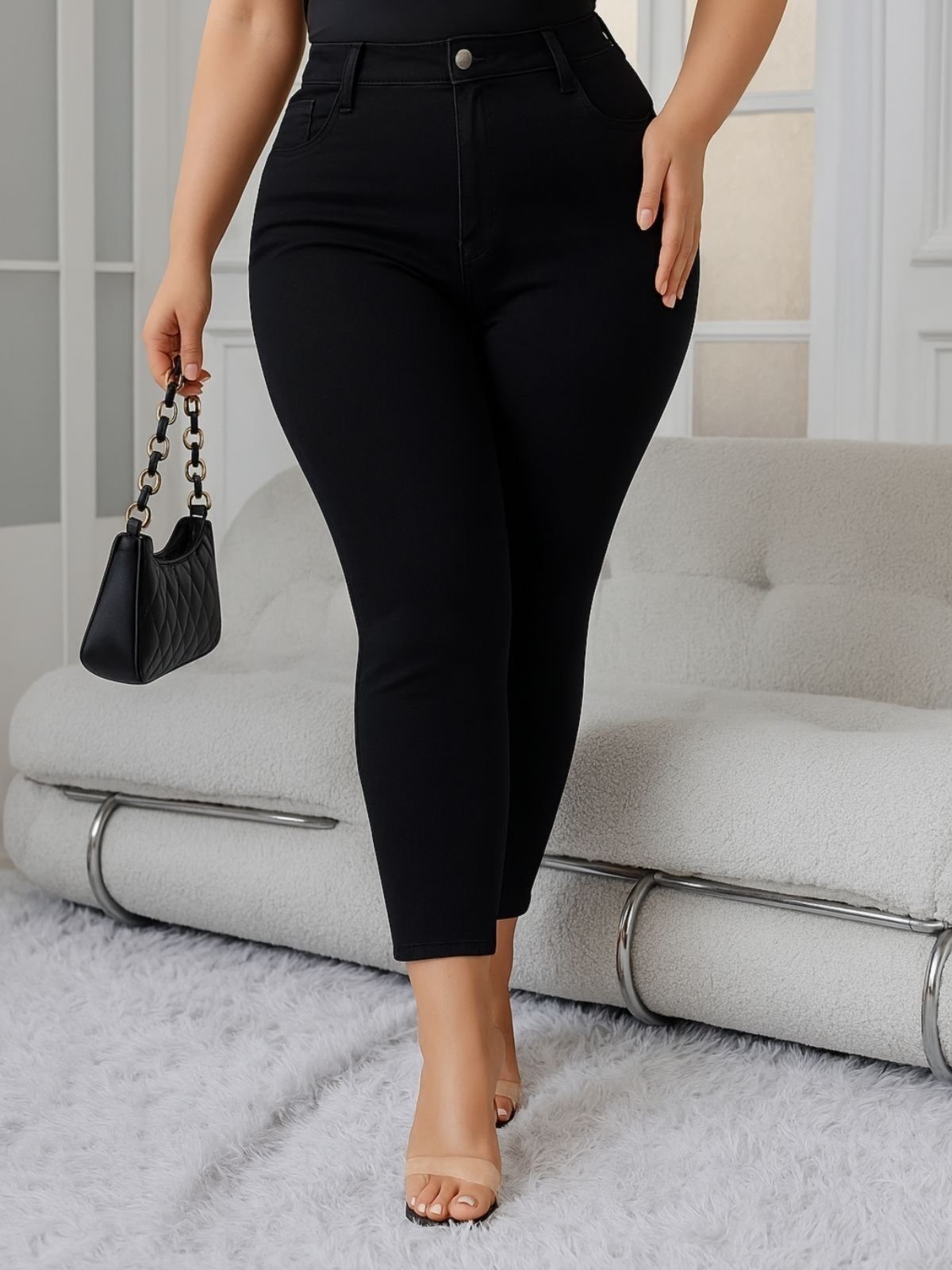 Imagem principal Calça Jeans Plus Size Feminina CKF Wear Onix Preta CKF Wear preto