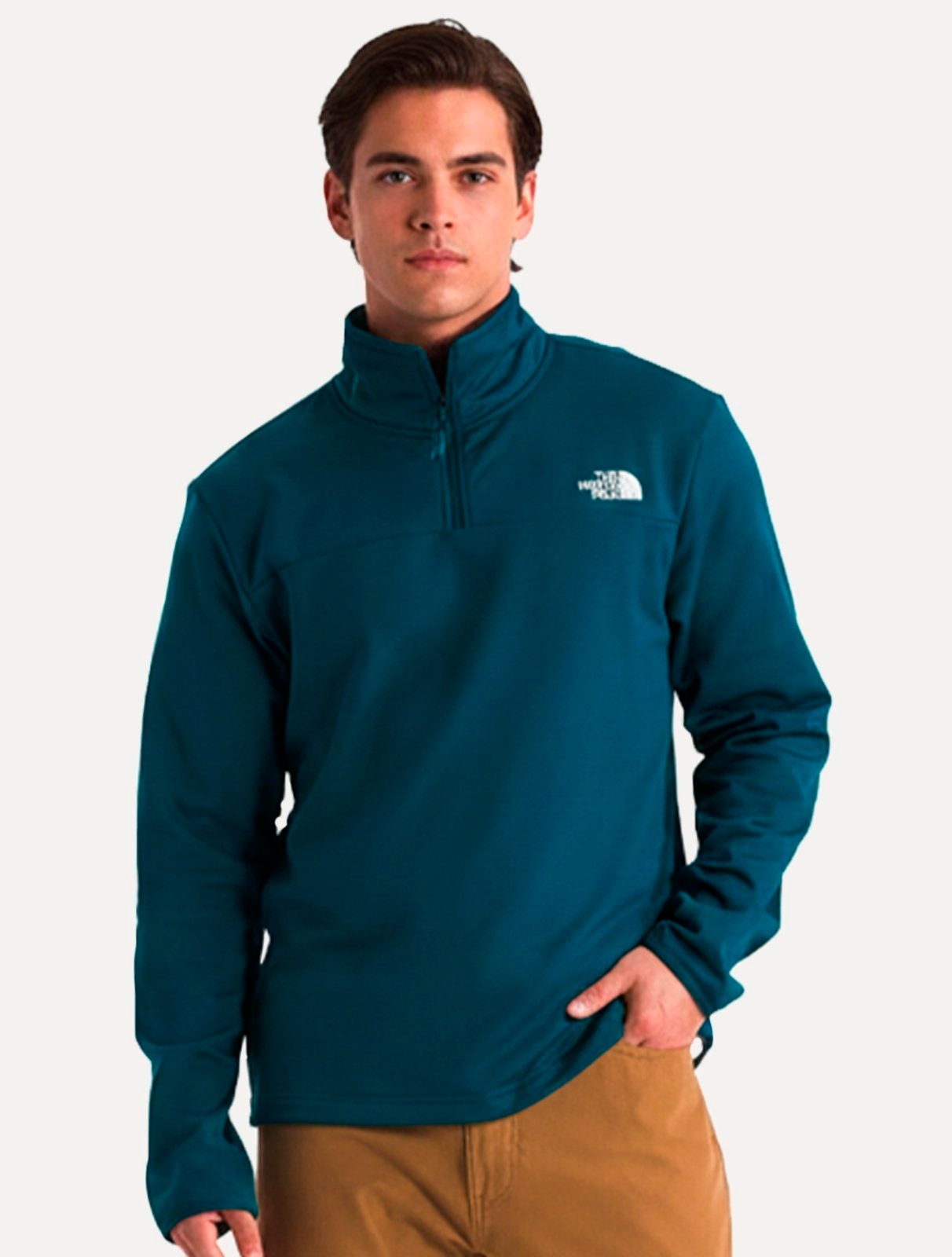 Imagem principal Blusa The North Face Masculina Pulover Cedar Trail Grid Fleece 1/4 ZIP Petróleo The North Face azul