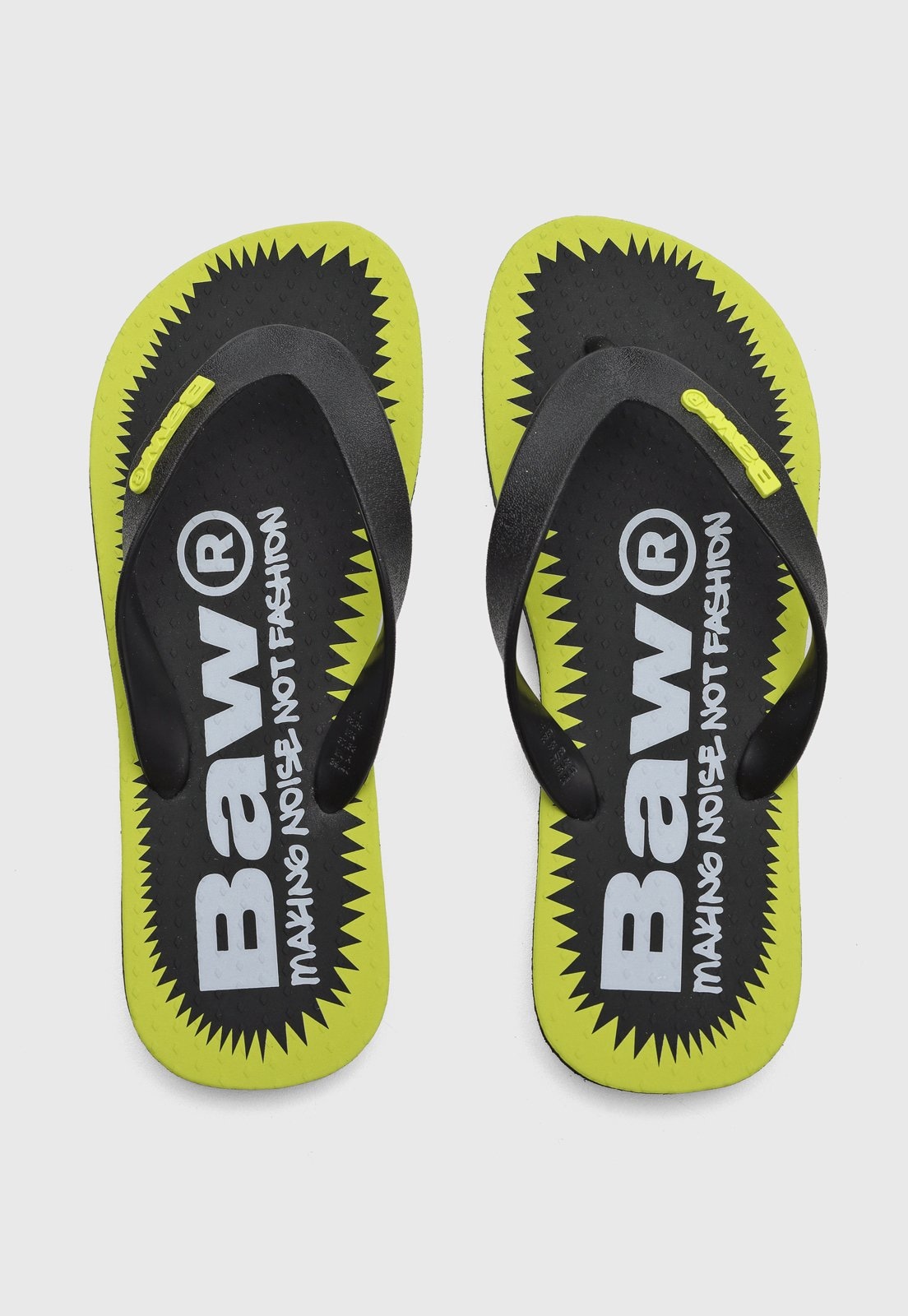 Imagem principal Chinelo Masculino BAW Noise Preto e Amarelo Neon BAW preto neon