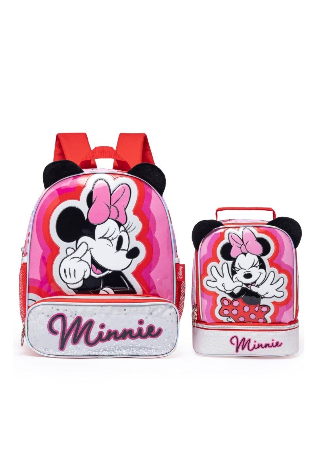 Imagem principal Infantil - Kit Mochila Lancheira Minnie Feminina Resistente Disney rosa