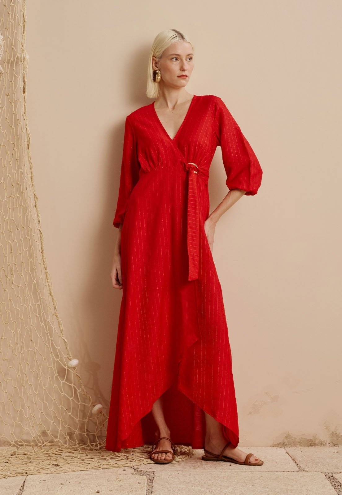 Imagem principal Vestido Longo Cachecouer CaCay vermelho