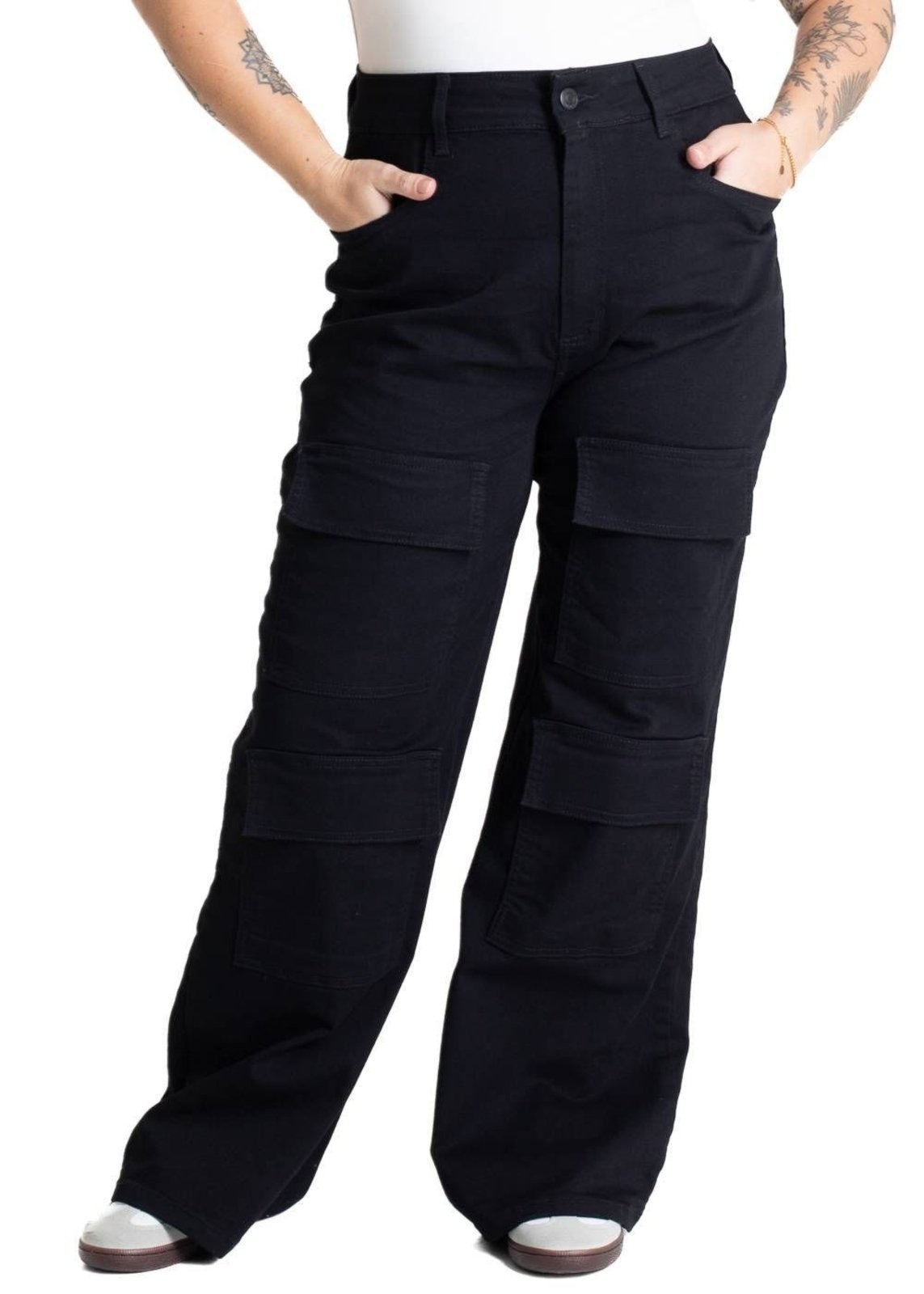 Imagem principal Calça Sarja Sawary Plus Size Wide Leg - 281032 Sawary preto