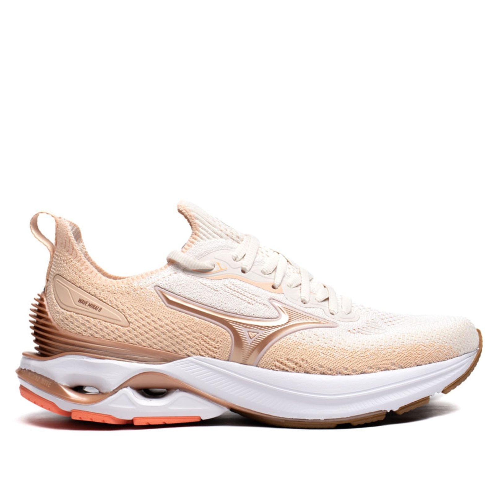 Imagem principal Tênis Feminino Mizuno Wave Mirai 8 Knit Off White/Bege Mizuno off-white white