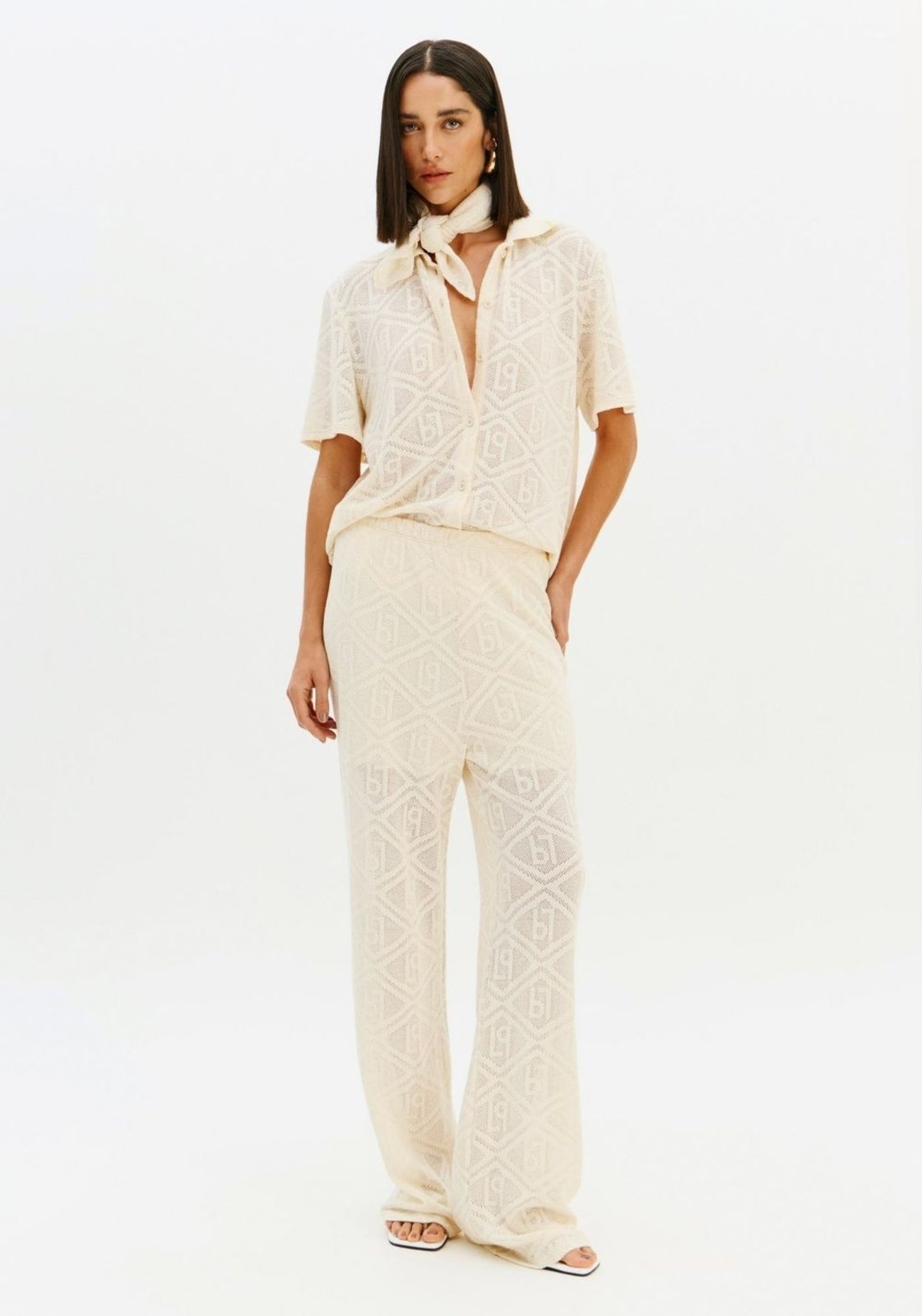 Imagem principal Calça Wide Leg Com Cintura Alta Sport Easy bege