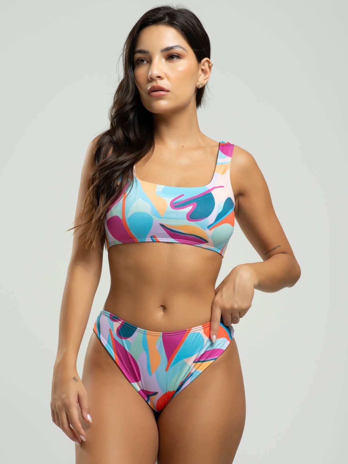 Imagem principal Biquini Regata Calcinha Comum Proteção Uv 50+ Vicbela Colorido Vicbela estampado/multicolorido