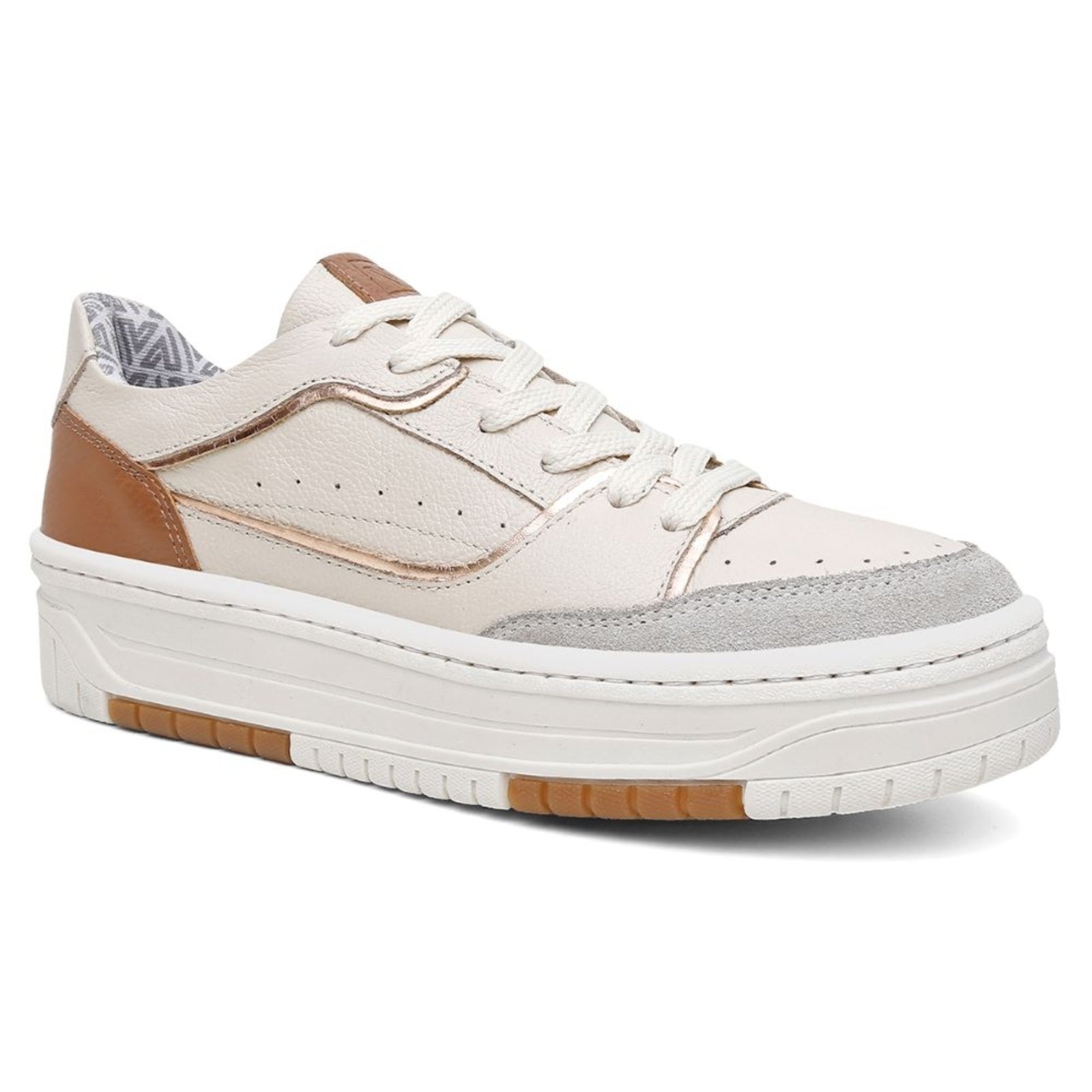 Imagem principal Tênis Feminino Vittal Aura Couro OffWhite Solado Flatform Confort USE VITTAL off-white offwhite