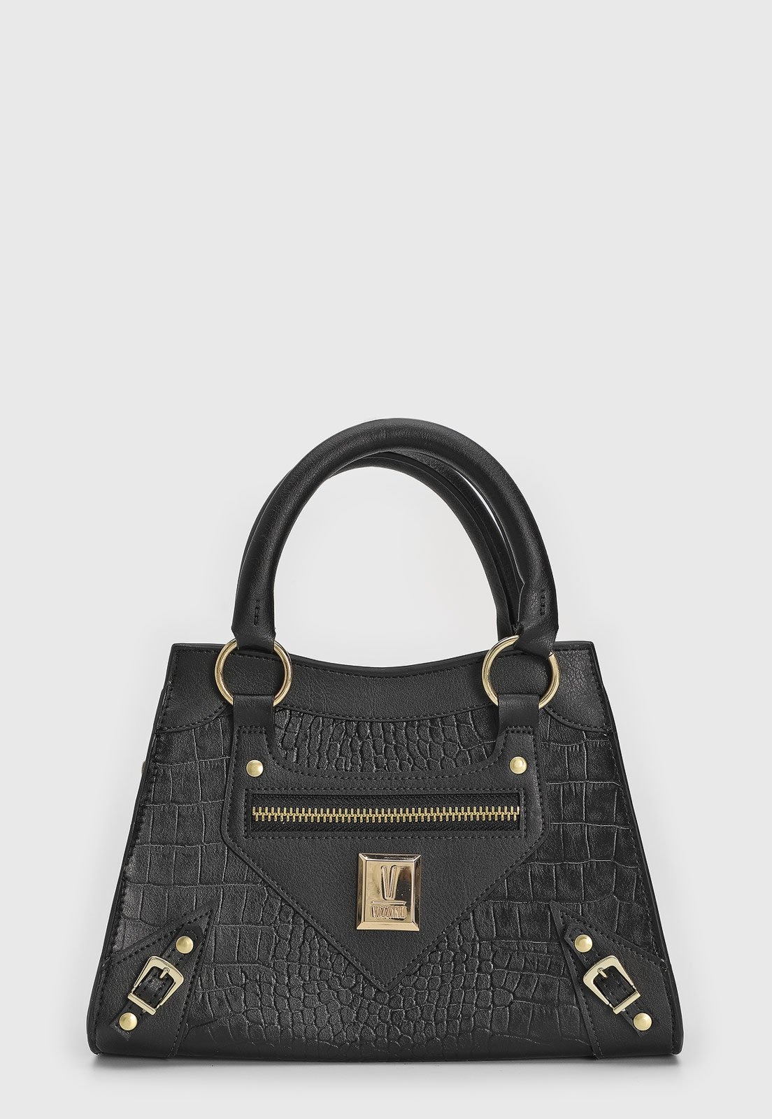 Imagem principal Bolsa Feminina Vizzano Textura Croco Preta VIZZANO preto