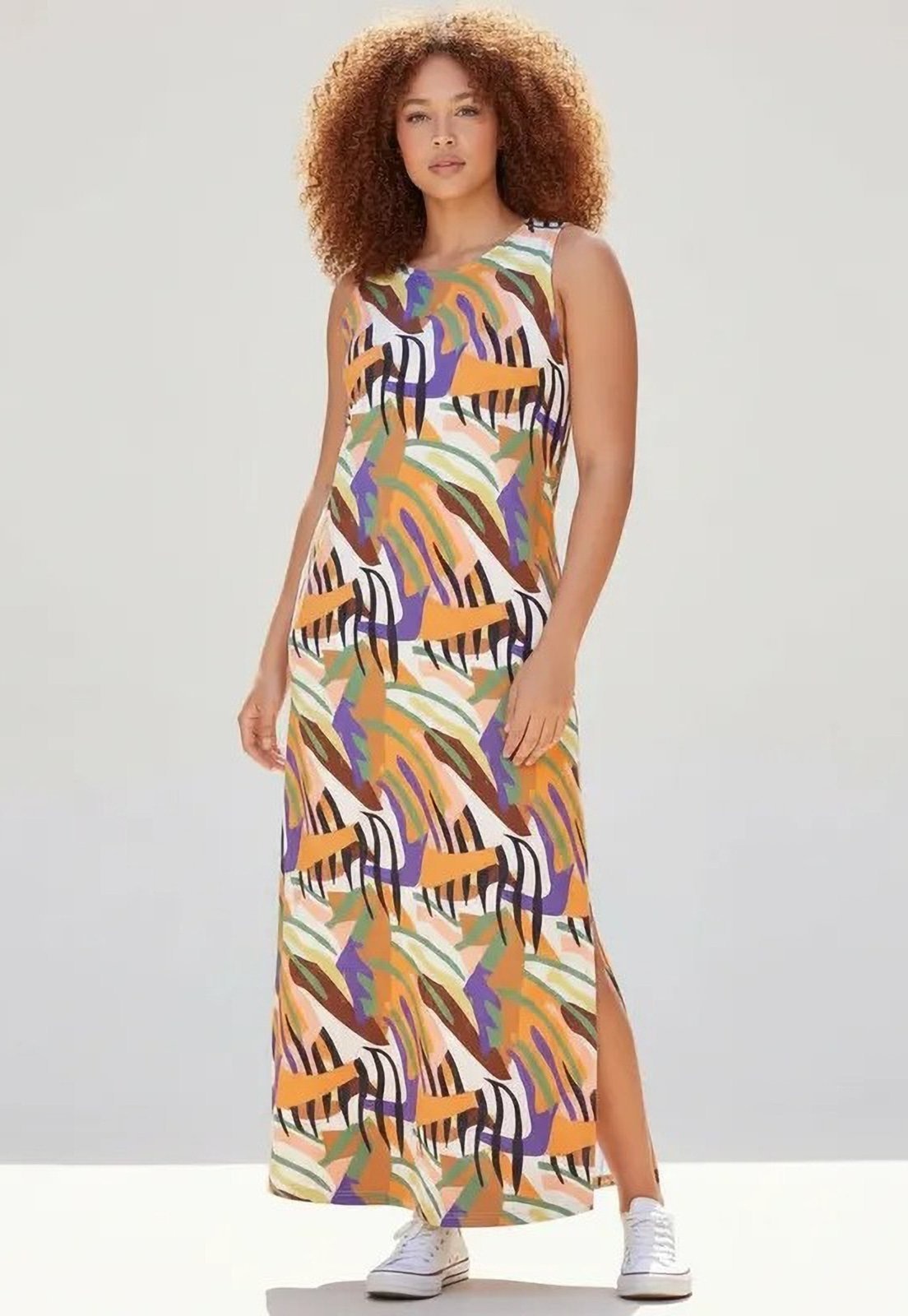 Imagem principal Vestido CabanaFree Longo Plano com Bolso Estampa Cores Vibrantes Cabanafree estampado