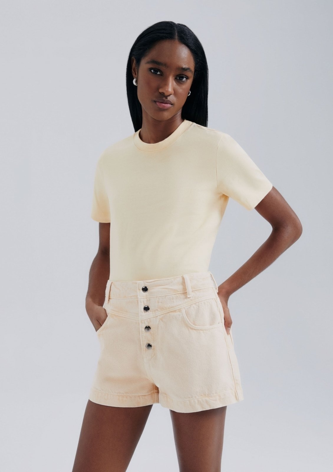 Imagem principal Shorts De Sarja Feminino Estonado Hering marrom