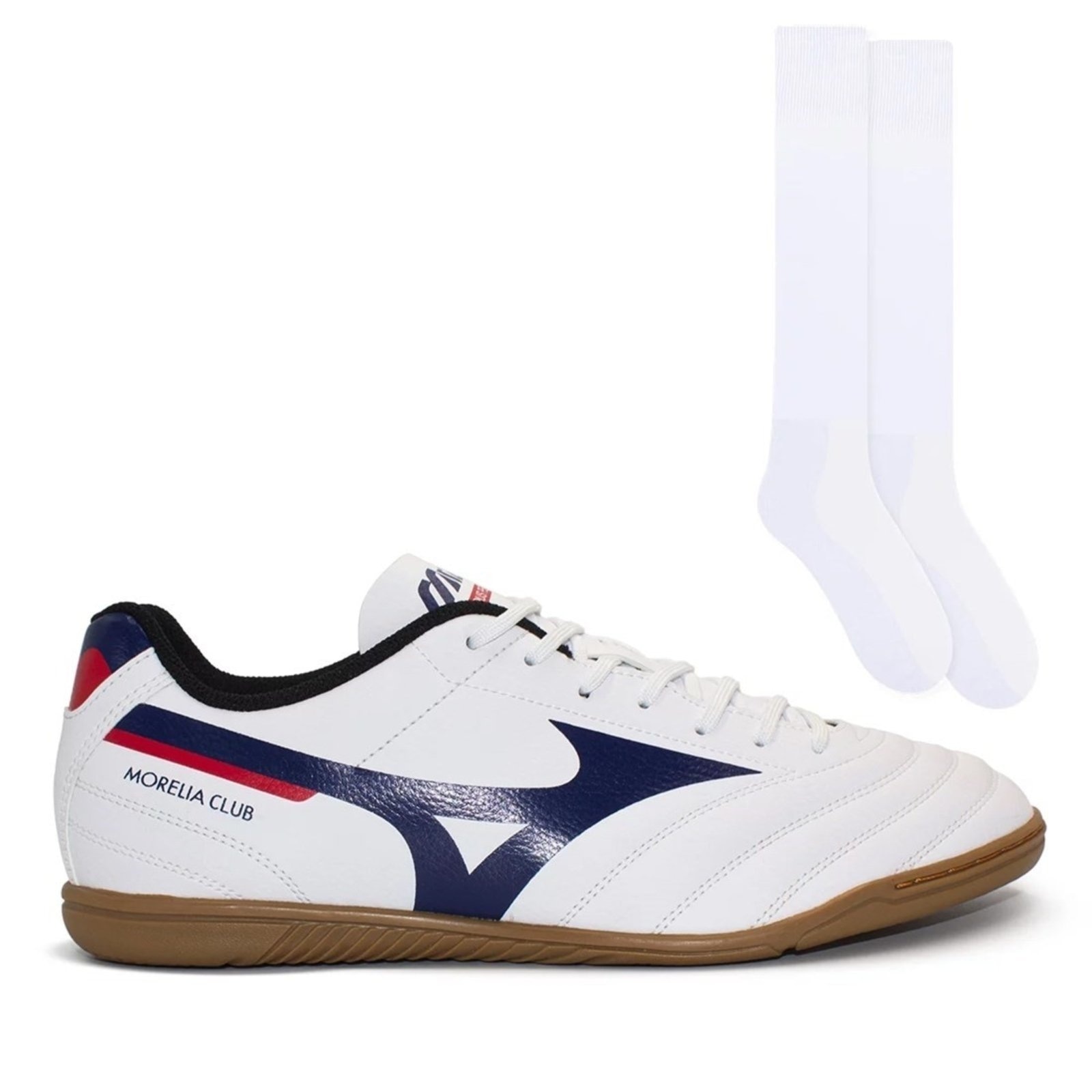 Imagem principal Chuteira Futsal Mizuno Masculina Morelia Club In + Meião Color Sports Mizuno branco