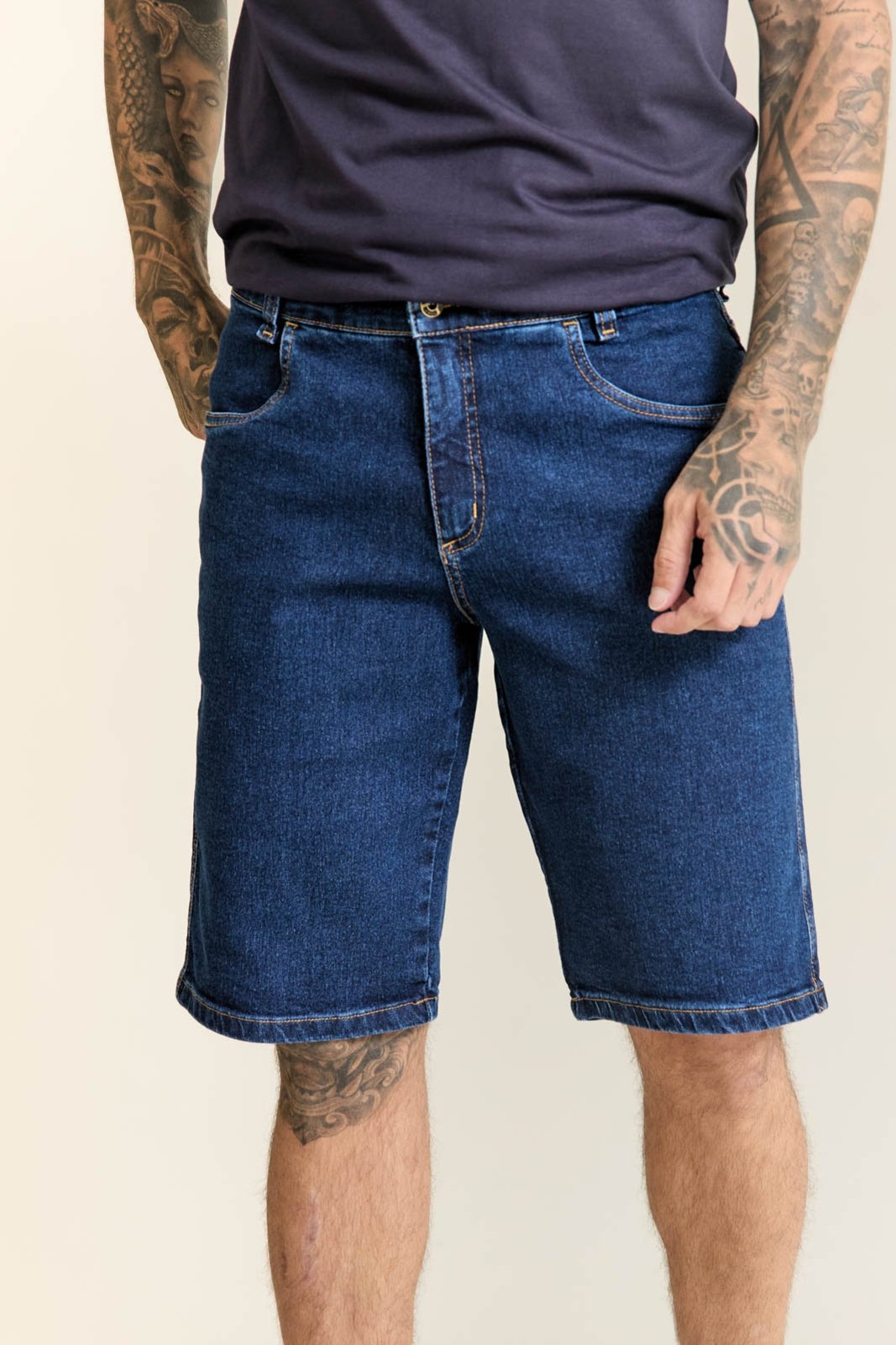 Imagem principal Bermuda Jeans Masculina Slim Fit Escura Lemier Collection LEMIER azul