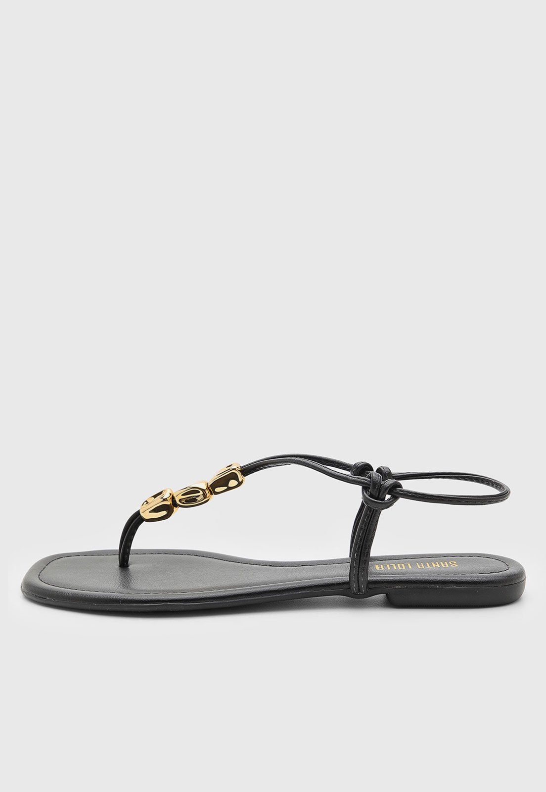 Imagem principal Rasteira Feminina Santa Lolla Detalhe Metálico Preta Santa Lolla preto