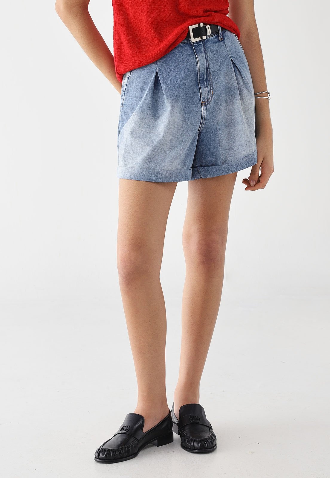 Imagem principal Bermuda Feminina My Favorite High Jeans Claro My Favorite azul